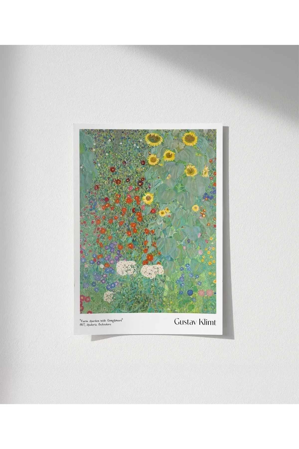 VOGLOO Çerçevesiz Poster Gustav Klimt Ayçiçekli Çiftlik Bahçesi 2