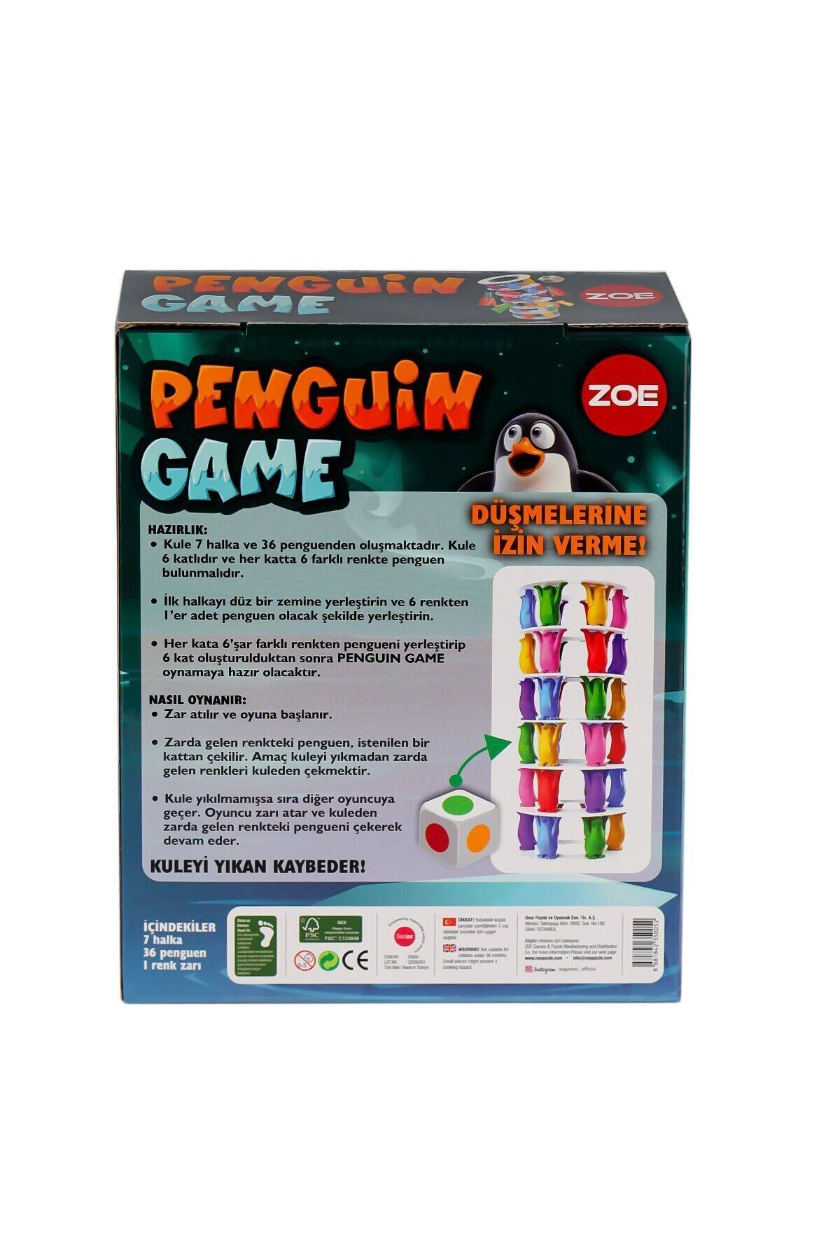 BYR Fırsat Byr 35005 Zoe Penguin Tower Denge Oyunu Yeni