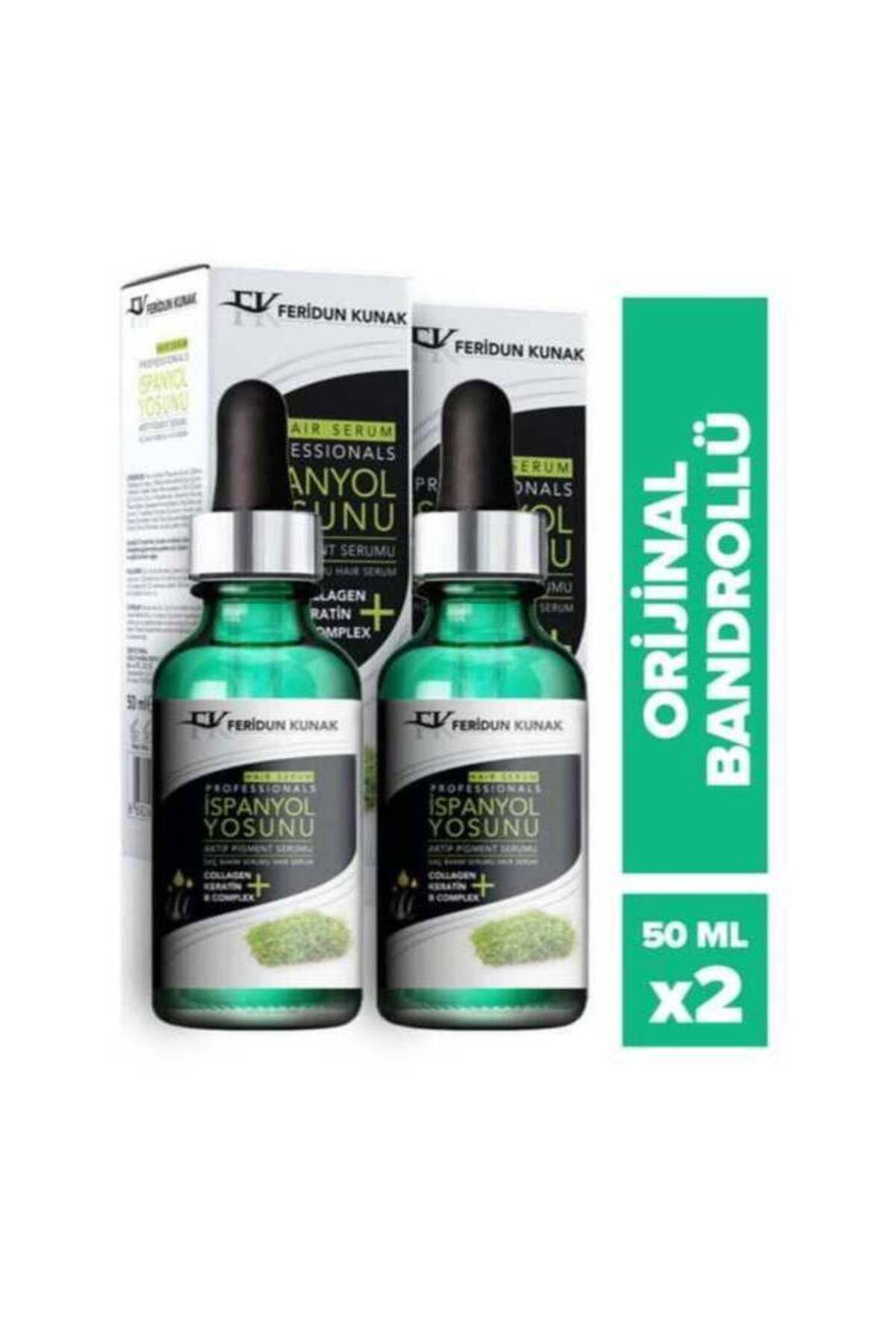 Feridun Konak Ukko Pharma 2 Adet Feridun Konak İspanyol Yosunu Collagen Keratin B Complex Hair Serum 50 ml