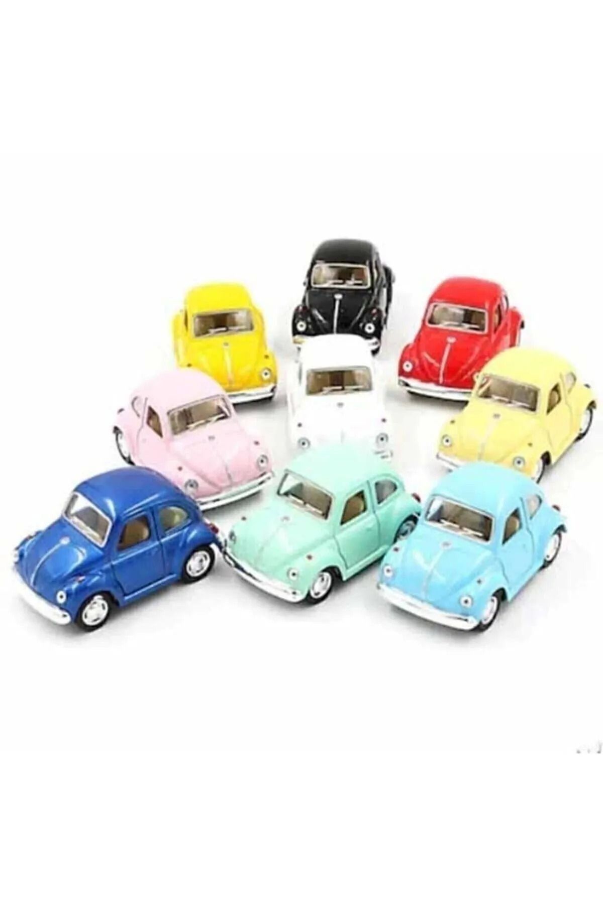 YclShop Metal Çek Bırak Mini Oyuncak Vosvos Araba-BEYAZ