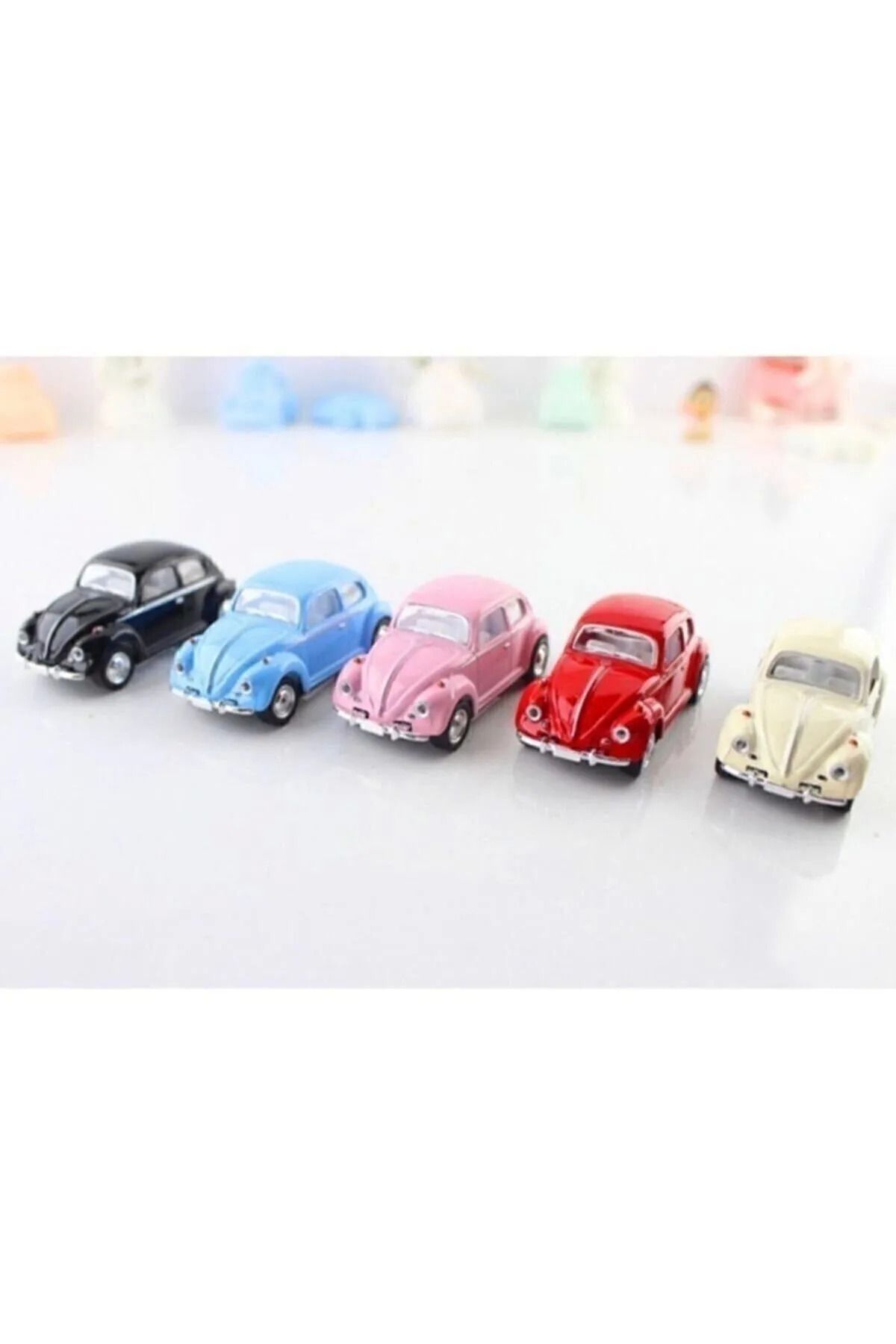 YclShop Metal Çek Bırak Mini Oyuncak Vosvos Araba-SİYAH