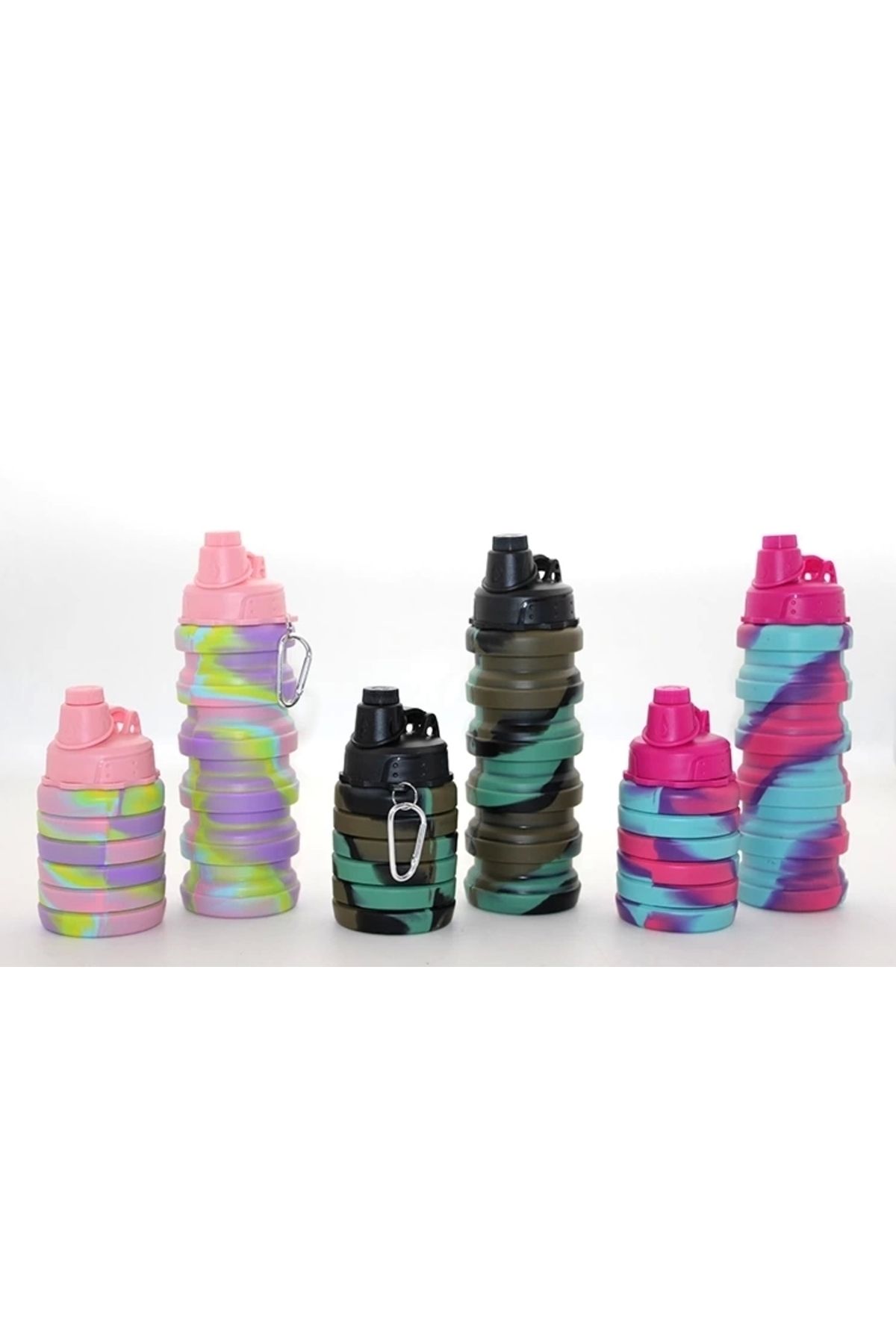 PRATİKOBA Katlanabilir Portatif Silikon Su Şişesi 500 Ml Alk3141