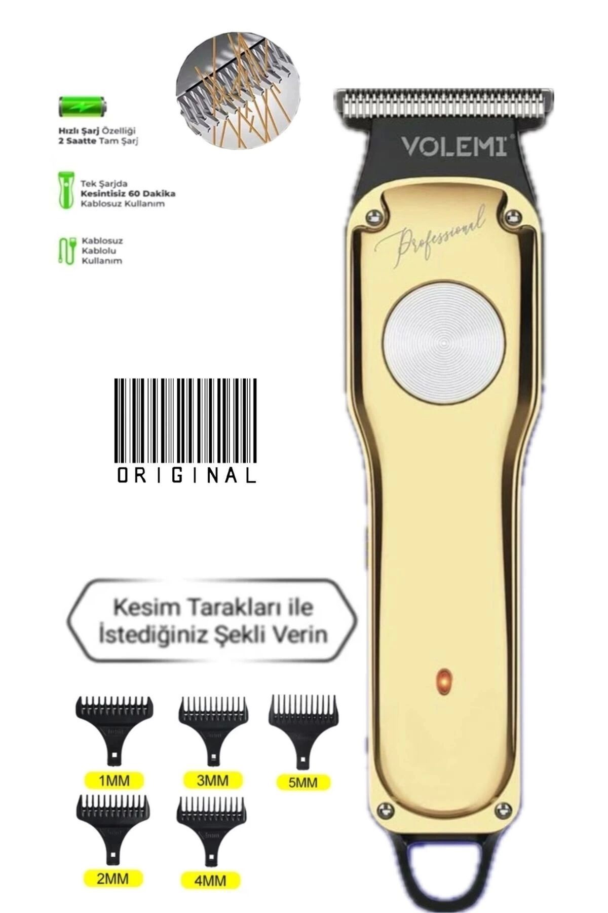 PRATİKOBA 00085 Profesyonel Usb Şarjlı Berber Tıraş Makinesi Saç Sakal Tıraş Makinası Erkek Bakım Seti