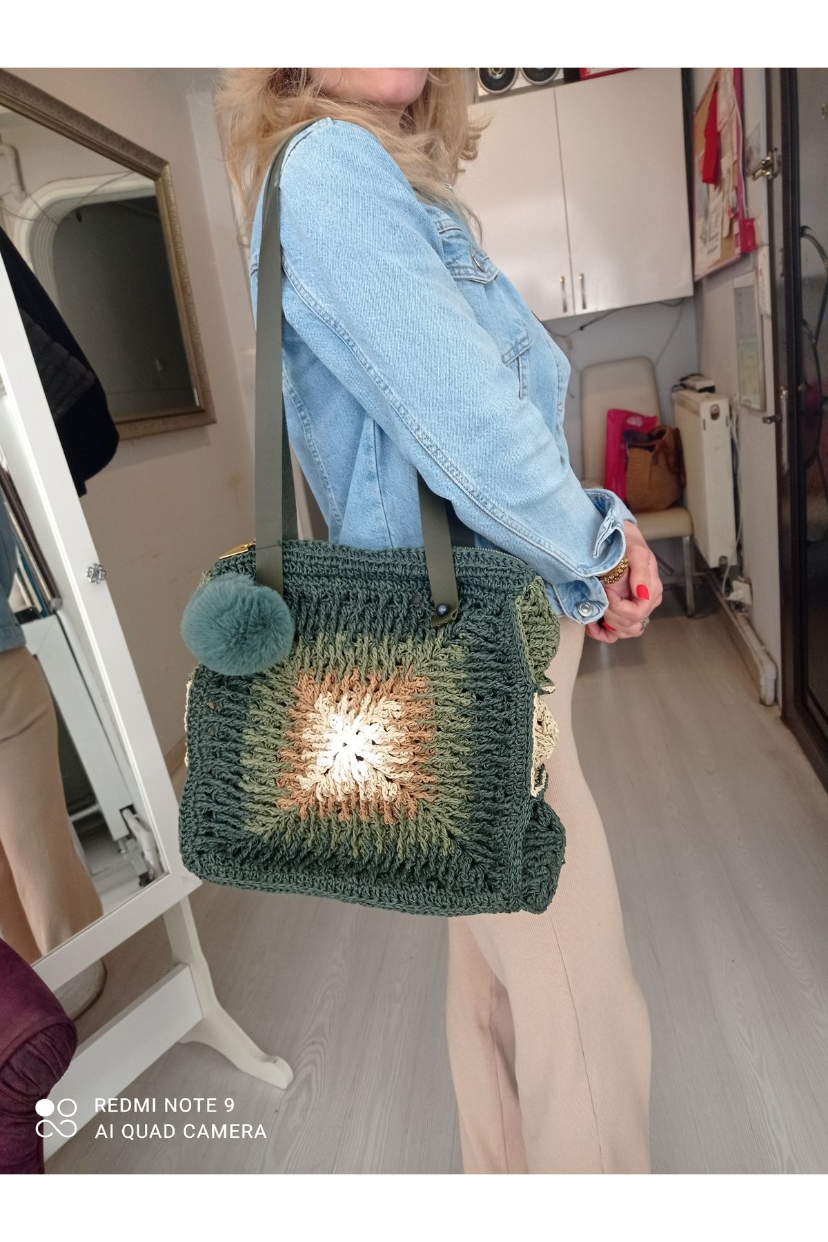 elasina el örgü çapraz çanta