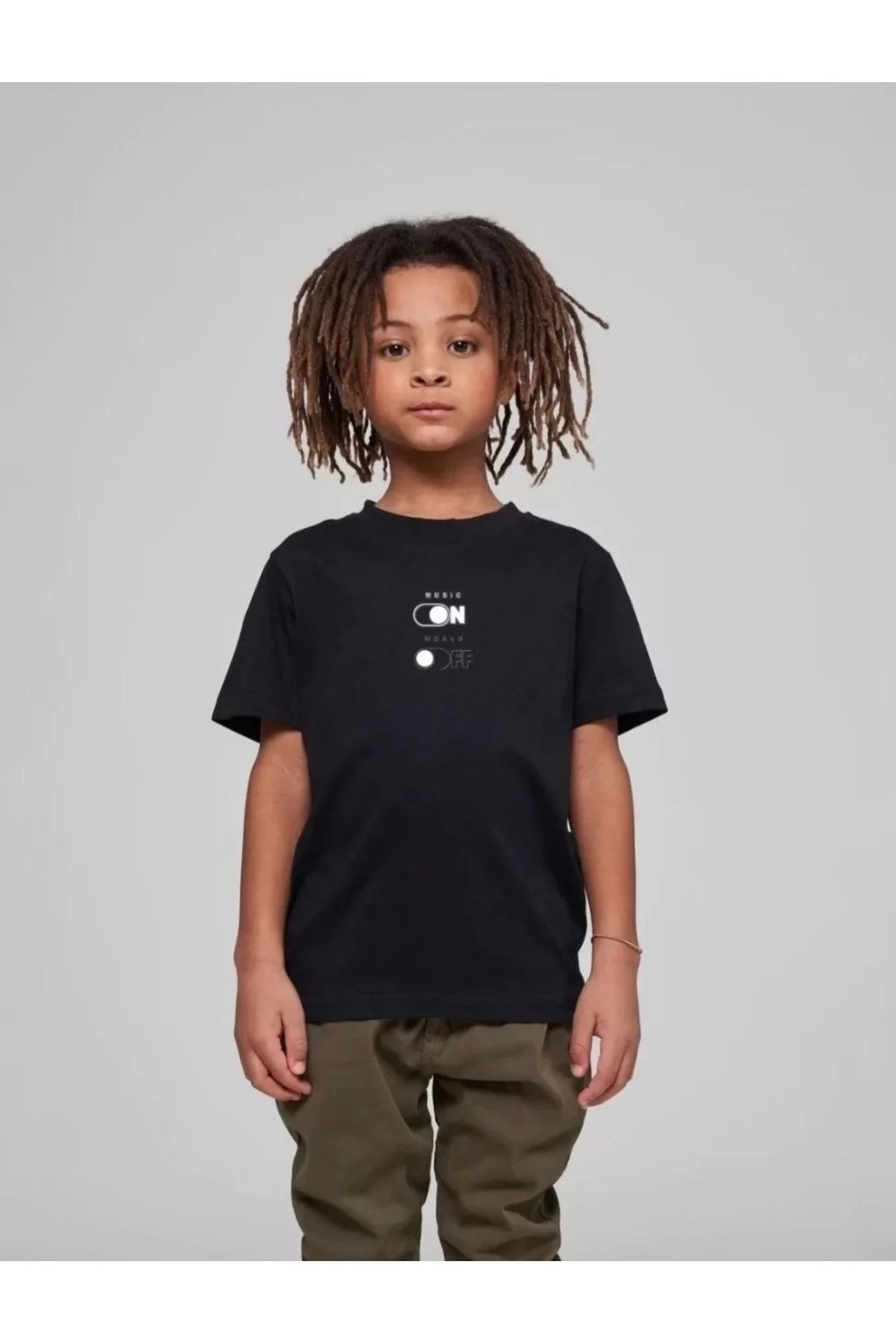 luz&pos Çocuk Unisex Baskılı T-Shirt - Siyah