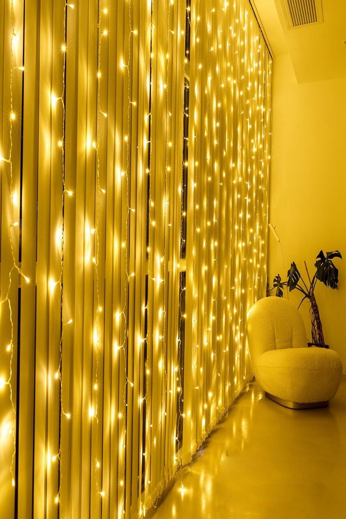 xsir 3x3 Metre Perde Led Animasyonlu 12 Saçaklı 300 Ledli Fişli Eklenebilir 8 Fonksiyonlu