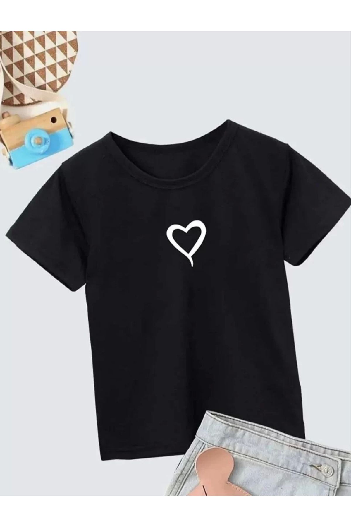 luz&pos Çocuk Unisex Baskılı T-Shirt - Siyah