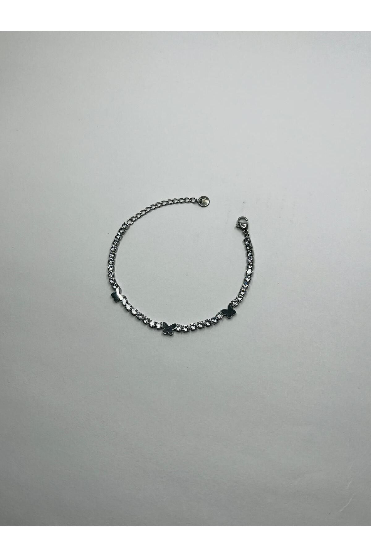 ASİN ACCESSORİES Su Yolu Kelebek Bileklik - Çelik Bileklik