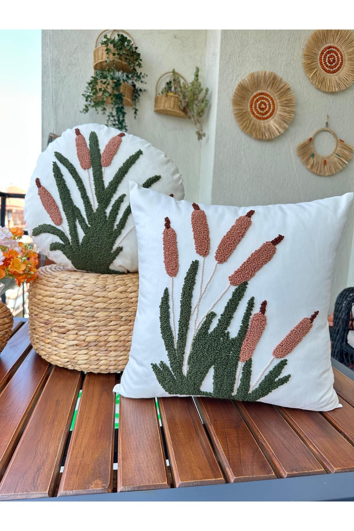 punchatolyem punch panch 2set (40cm) 43x43 ic dolgulu kırlent el yapımı