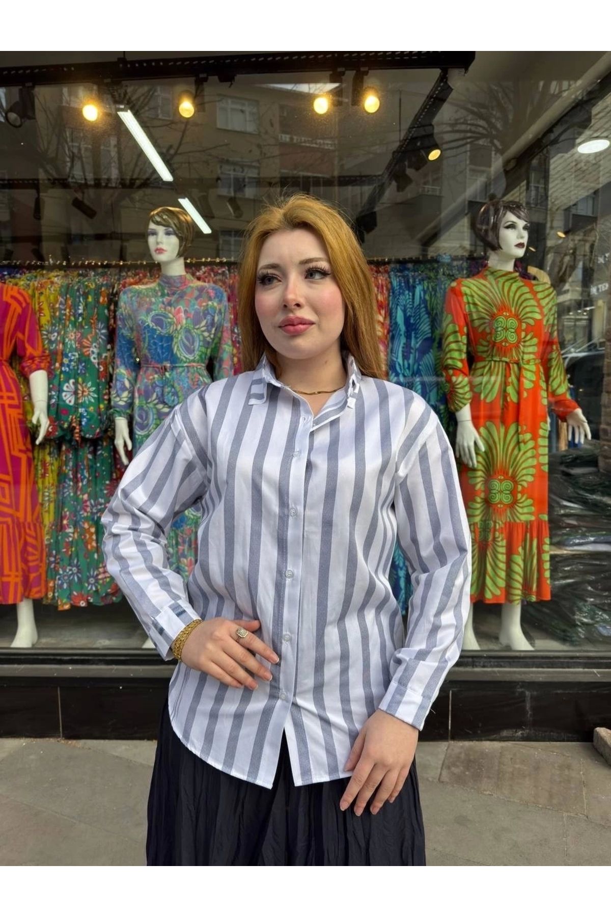 KAZAX Kalın çizgili gömlek