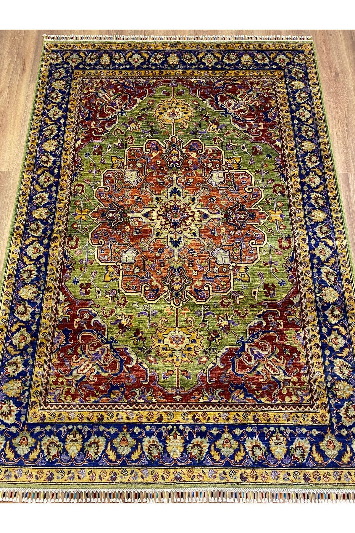 fethiyehalıkilim El Dokuma Afgan Heriz Halısı –%100 Yün %100 El Dokuma Naturel Dekoratif Halı El İşi Özgün Tasarım
