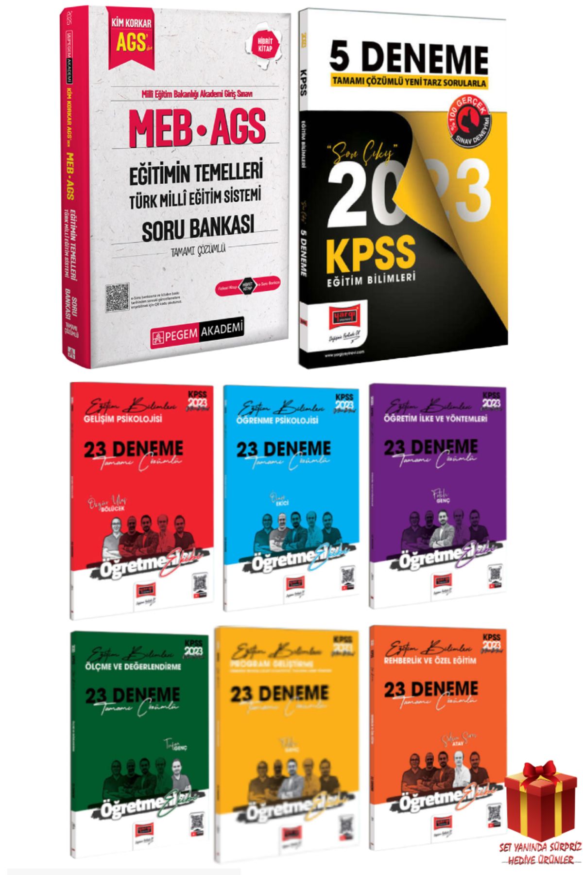 Pegem Akademi Yayıncılık 2025 Pegem MEB AGS Eğtim Temelleri Soru Bankası+Yargı Eğitim Deneme+Eğitim Deneme Seti+Hediye