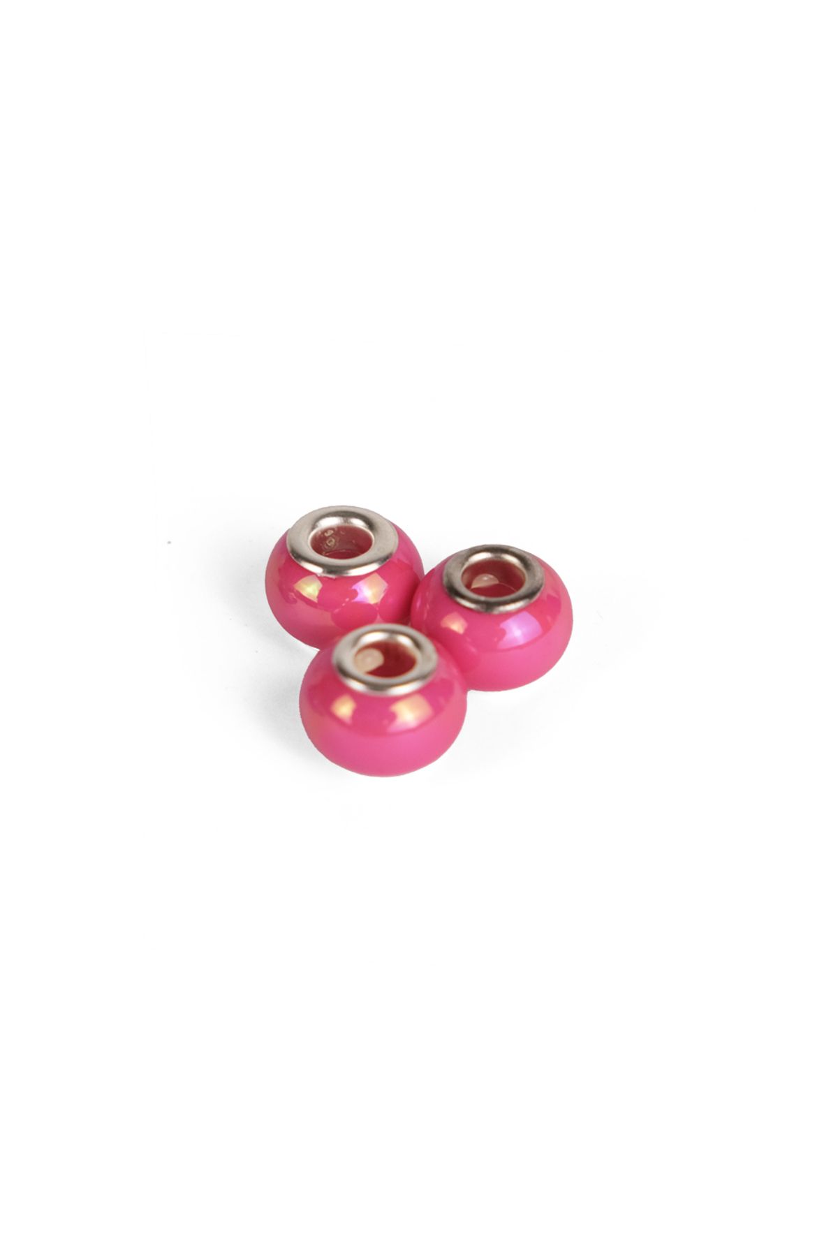Prestij Boncuk Pembe Boncuklu Charm 12 mm 3 Adet