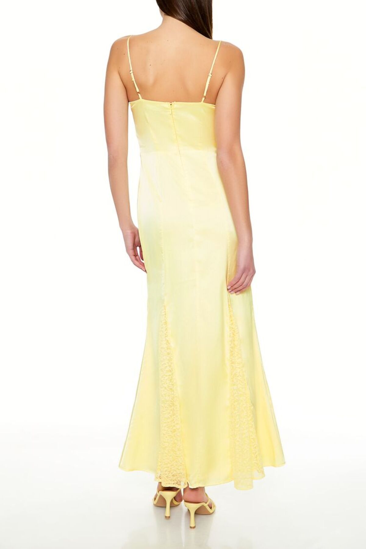 Forever 21 Dantel Detaylı Saten Maxi Elbise