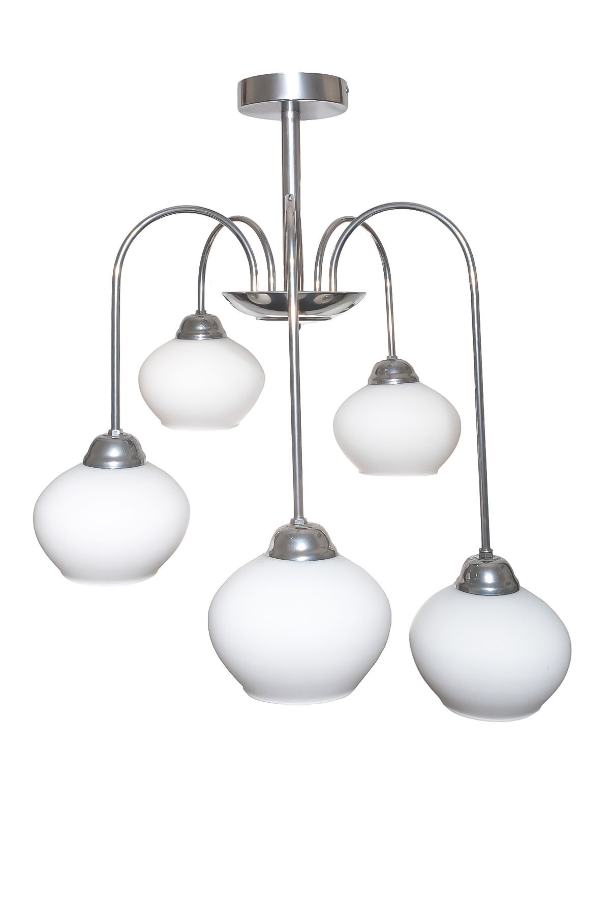 Turanconcept Dora 5 Li Avize Dekoratif Tasarım Modern Kollu Camlı Avize Oturma Odası Yemek Odası Salon