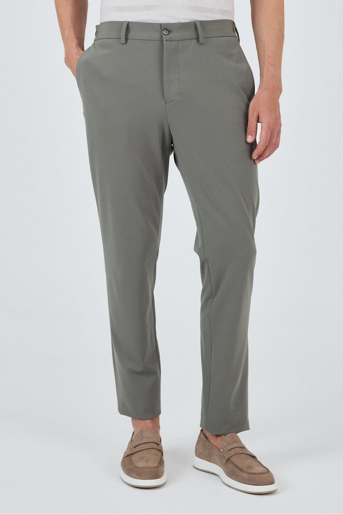 İmza Koyu Yeşil Esnek Yandan Cepli Casual Slim Fit Jogger Pantolon 1003250162