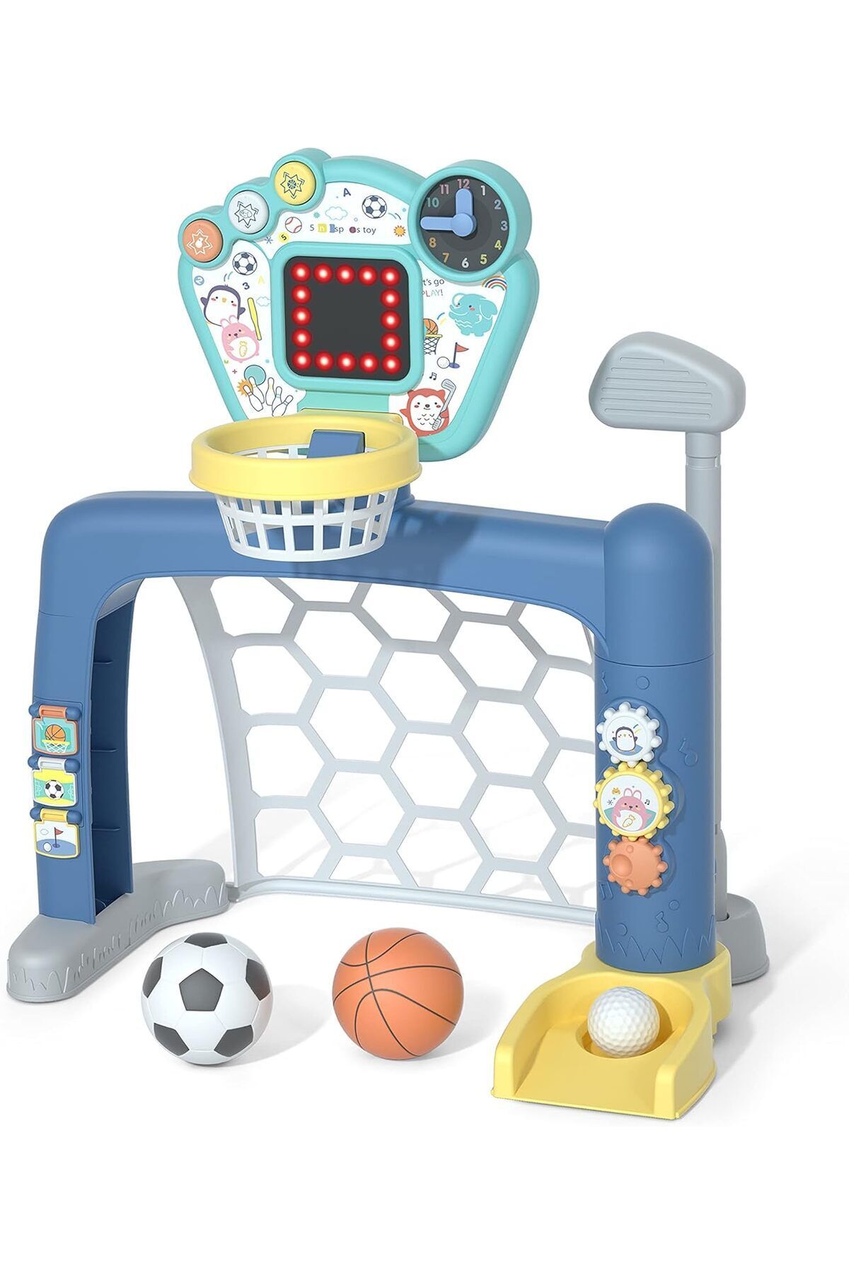 VARDEM OYUNCAK Fonksiyonlu 3'ü 1 Arada Spor Merkezi Oyun Seti Futbol,Basketbol,Golf