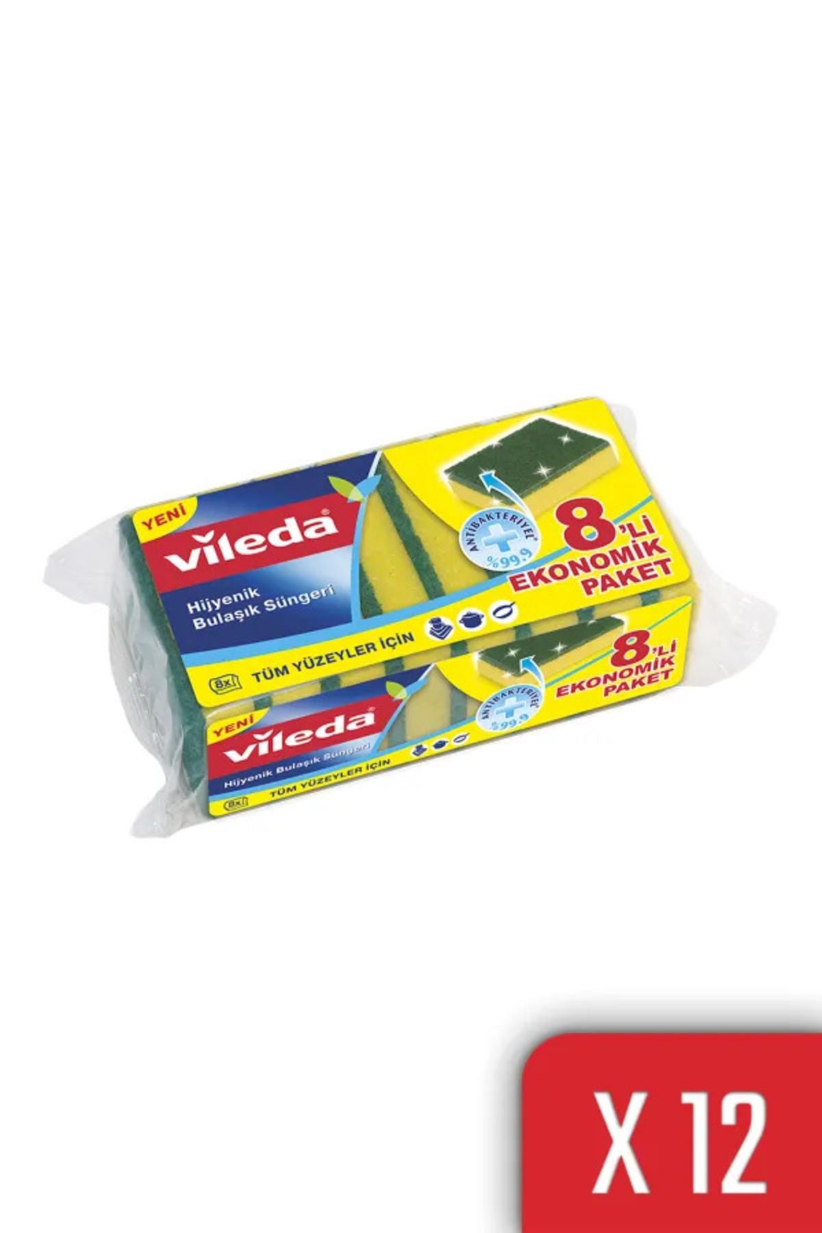 Vileda-Green Classic Flat Sponge - 12 Pack of 8 1