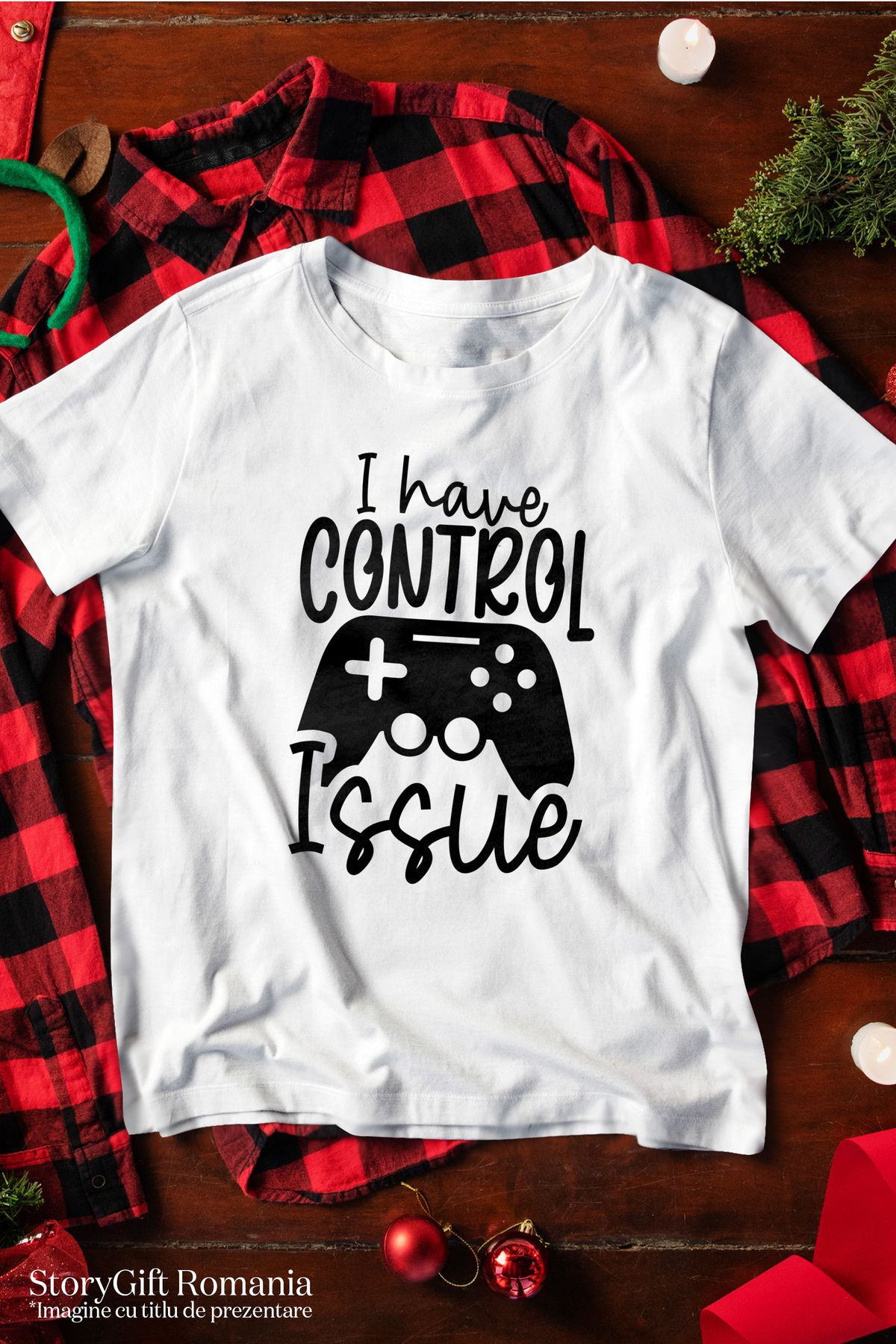StoryGift Romania-Men's T-shirt with a controller and the text "I have control issue" - I have a problem with the STG controller 2