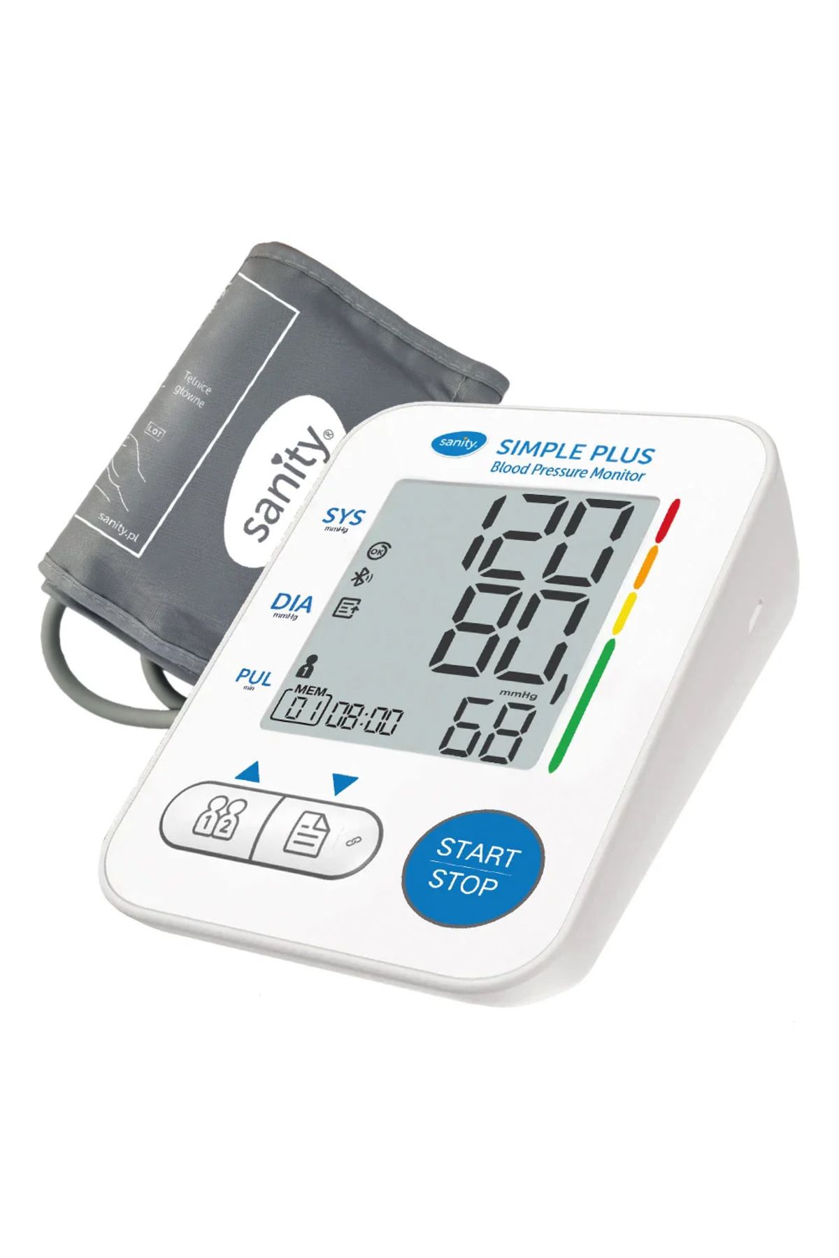 sanity-Sanity Simple Plus electronic upper arm blood pressure monitor, 2 user memory 2
