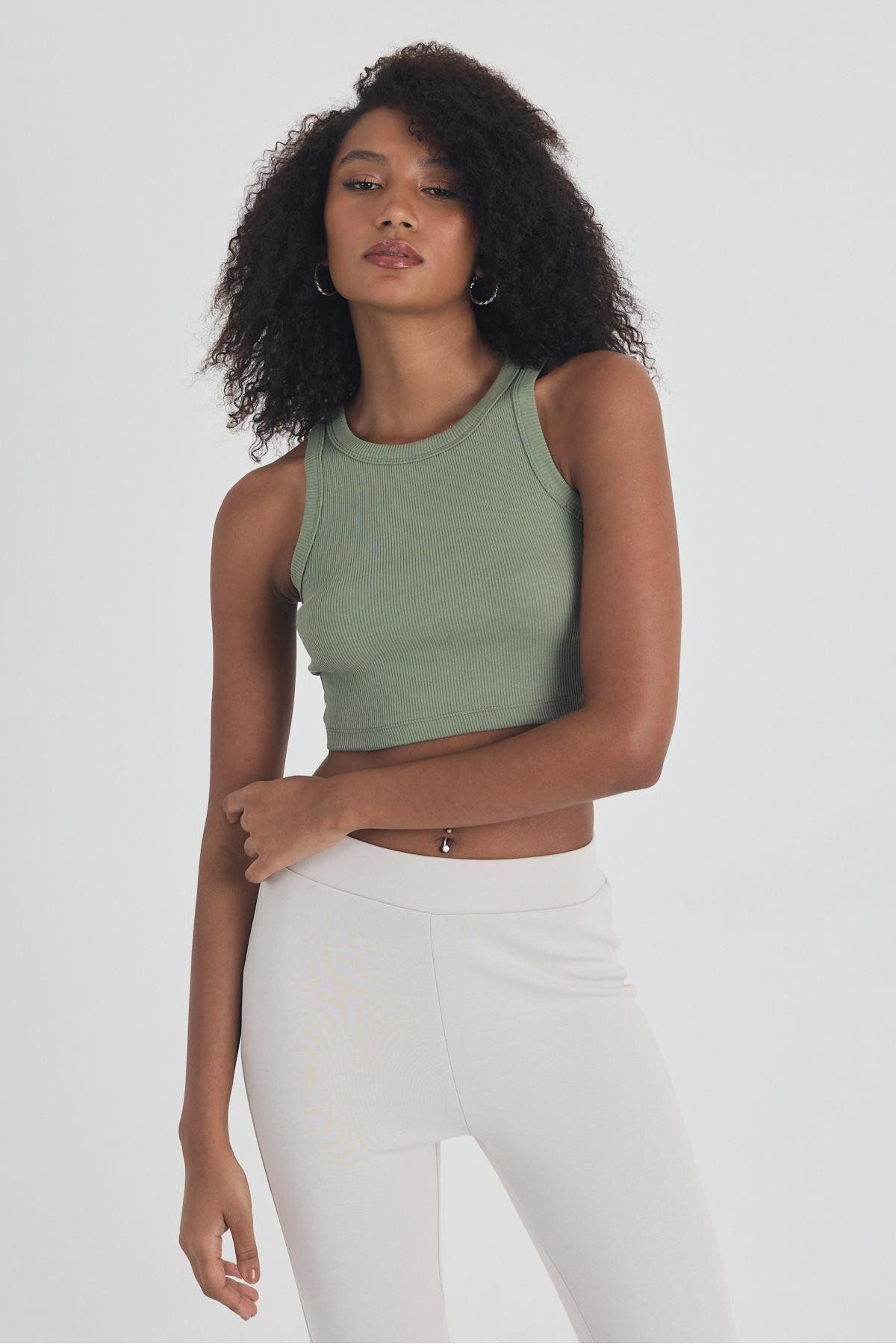 yakamor Kadın Kaşkorse Biyeli Crop