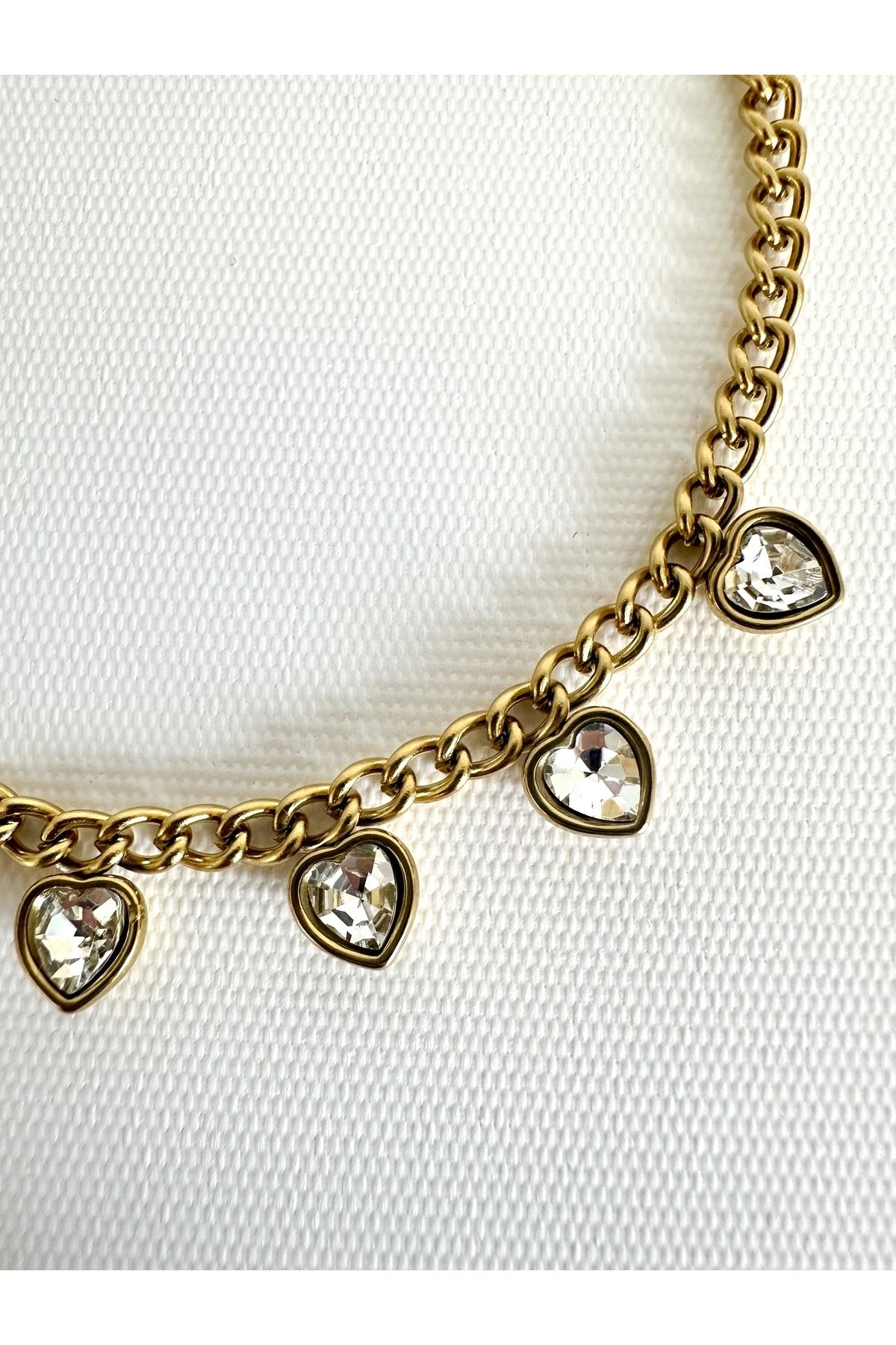 JEWELRY Kalp Detaylı Taşlı Halhal