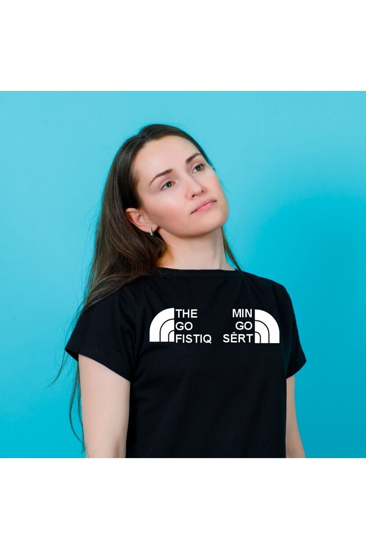 botimar TE GO FISTIK MIN GO SERT BASKILI KÜRTÇE T-SHIRT-m - siyah