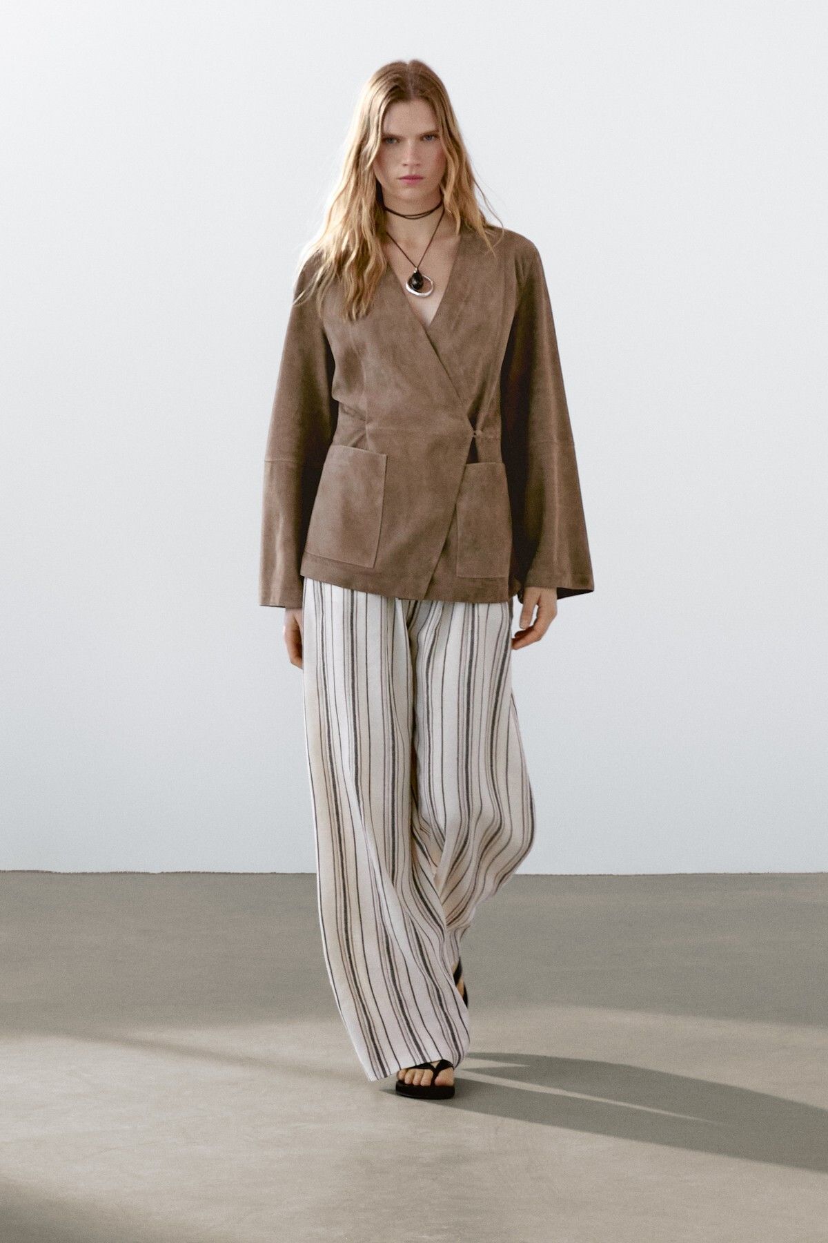 Massimo Dutti Kruvaze süet deri kimono