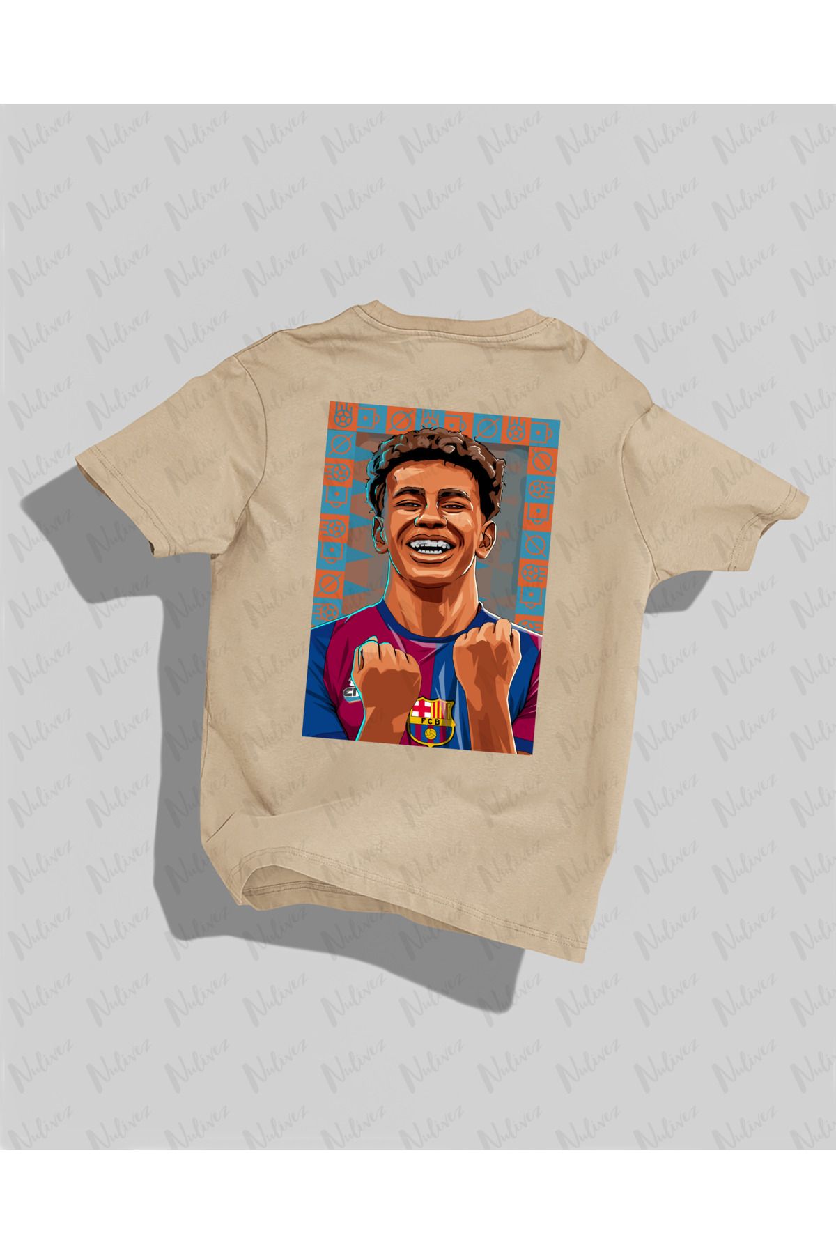 Nulivez Barcelona Tasarımı Baskılı Yüksek Kalite Kompakt Unisex Oversize T-Shirt