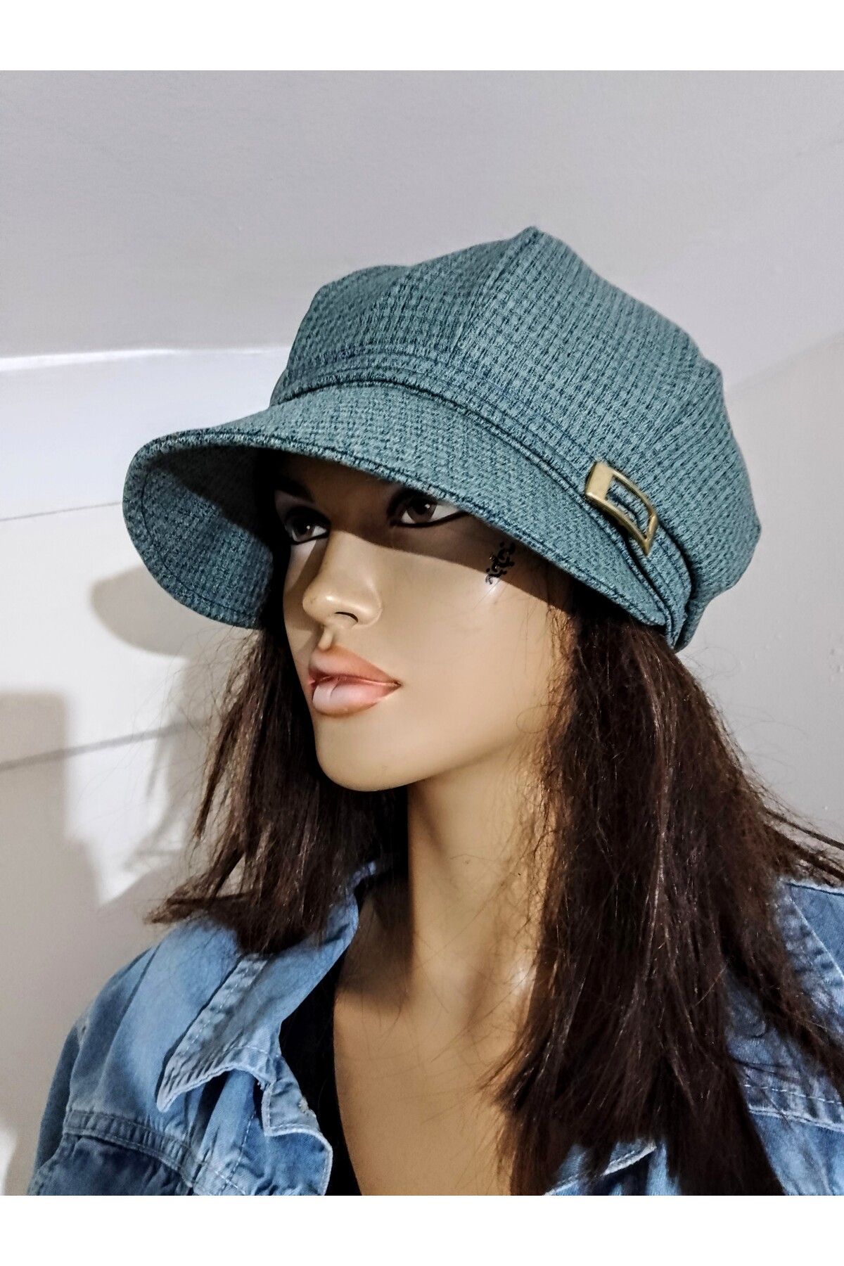 EMİNSHOP Kadın mevsimlik ince keten geniş siperli şapka