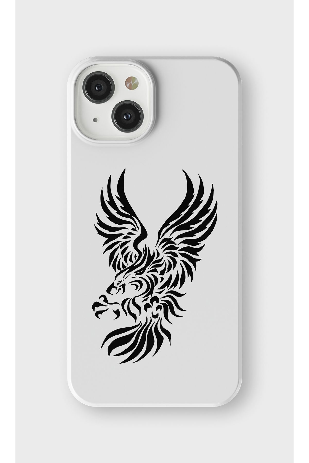 lelia iPhone 12 Mini Uyumlu Şahin Tasarımlı İçi Kadife Lansman Beyaz Silikon Kılıf