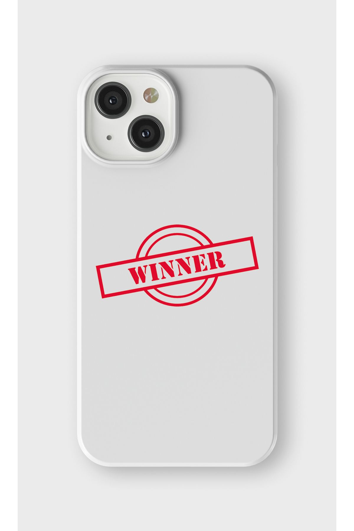 lelia iPhone 12 Mini Uyumlu Winner Tasarımlı İçi Kadife Lansman Beyaz Silikon Kılıf