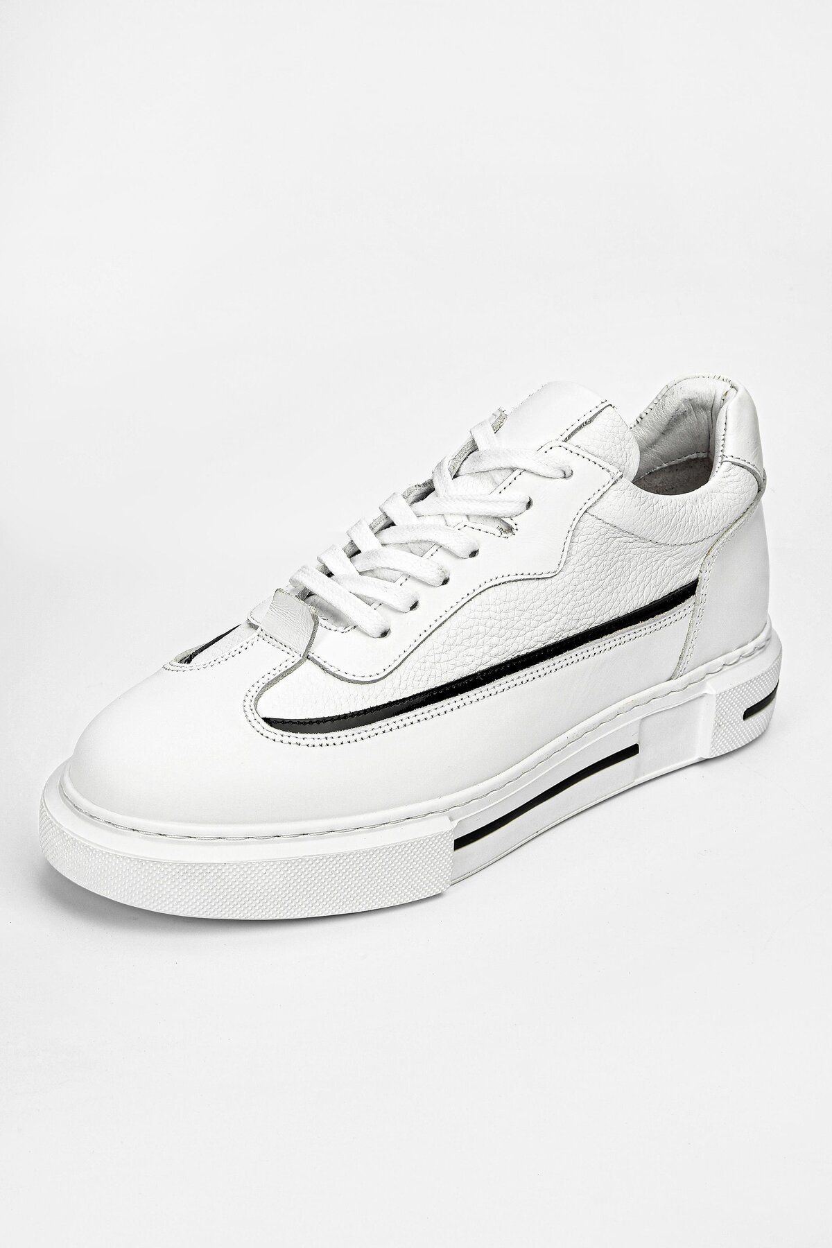 Byterre Terry Hakiki Deri El Yapımı Beyaz Sneakers Ayakkabı