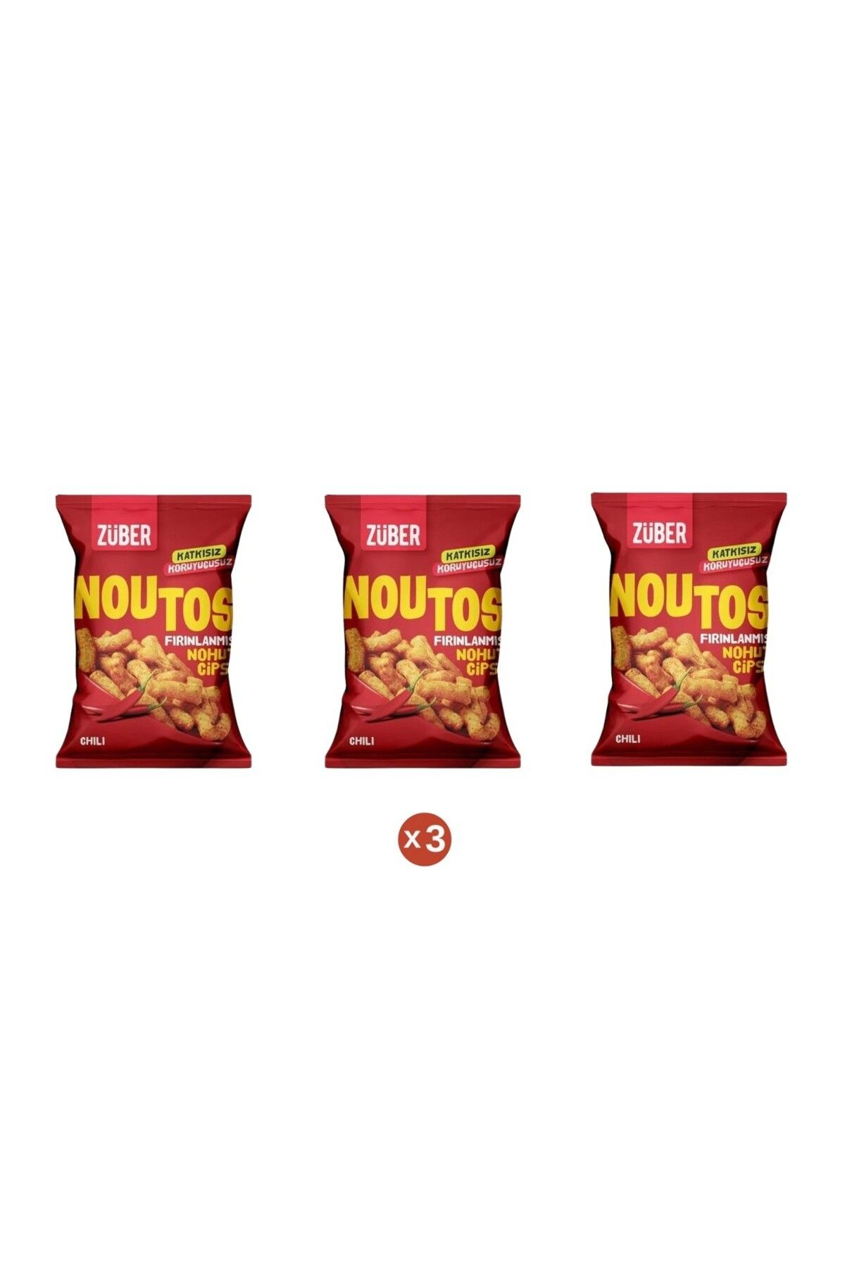 Züber Noutos Fırınlanmış Nohut Cipsi Chili 55 G (3 ADET)