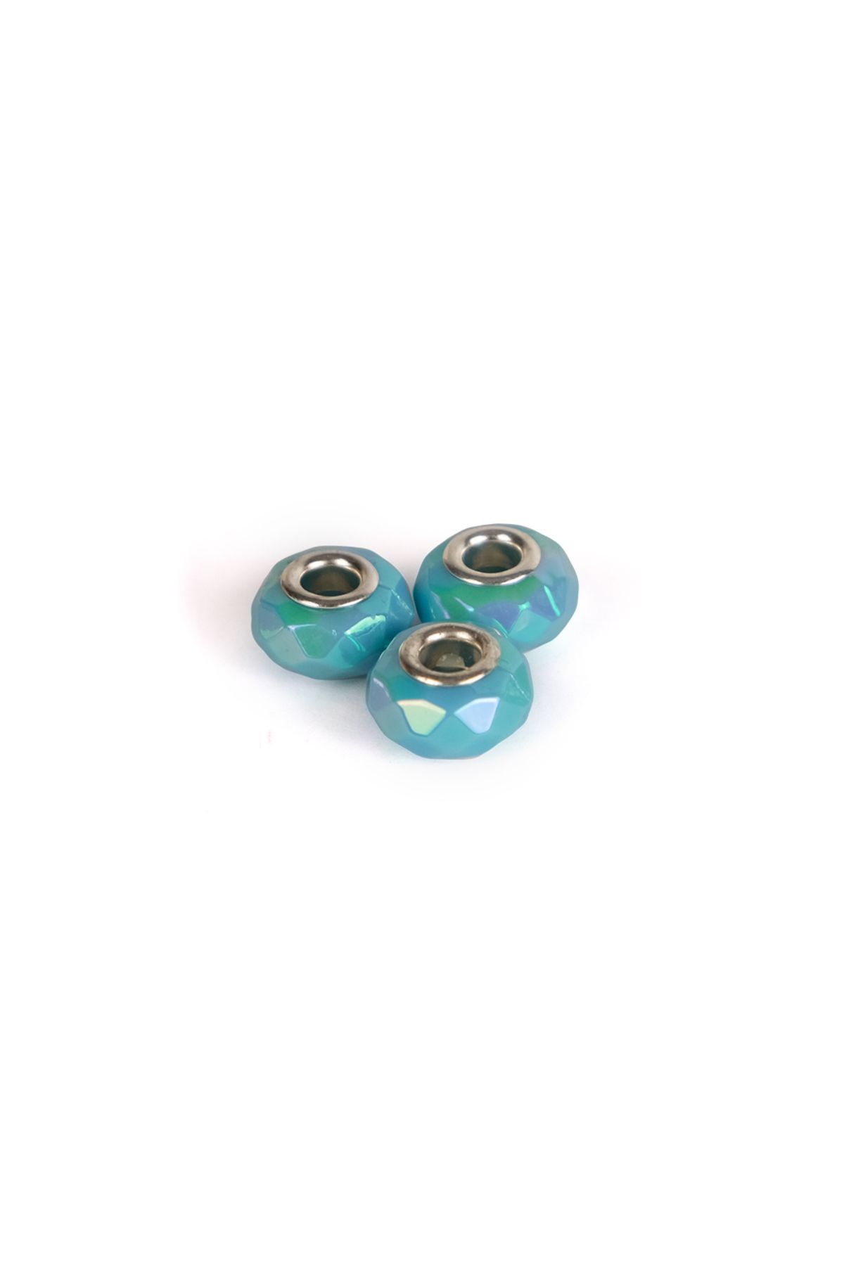 Prestij Boncuk Fasetli Mavi Boncuklu Charm 12 mm 3 Adet
