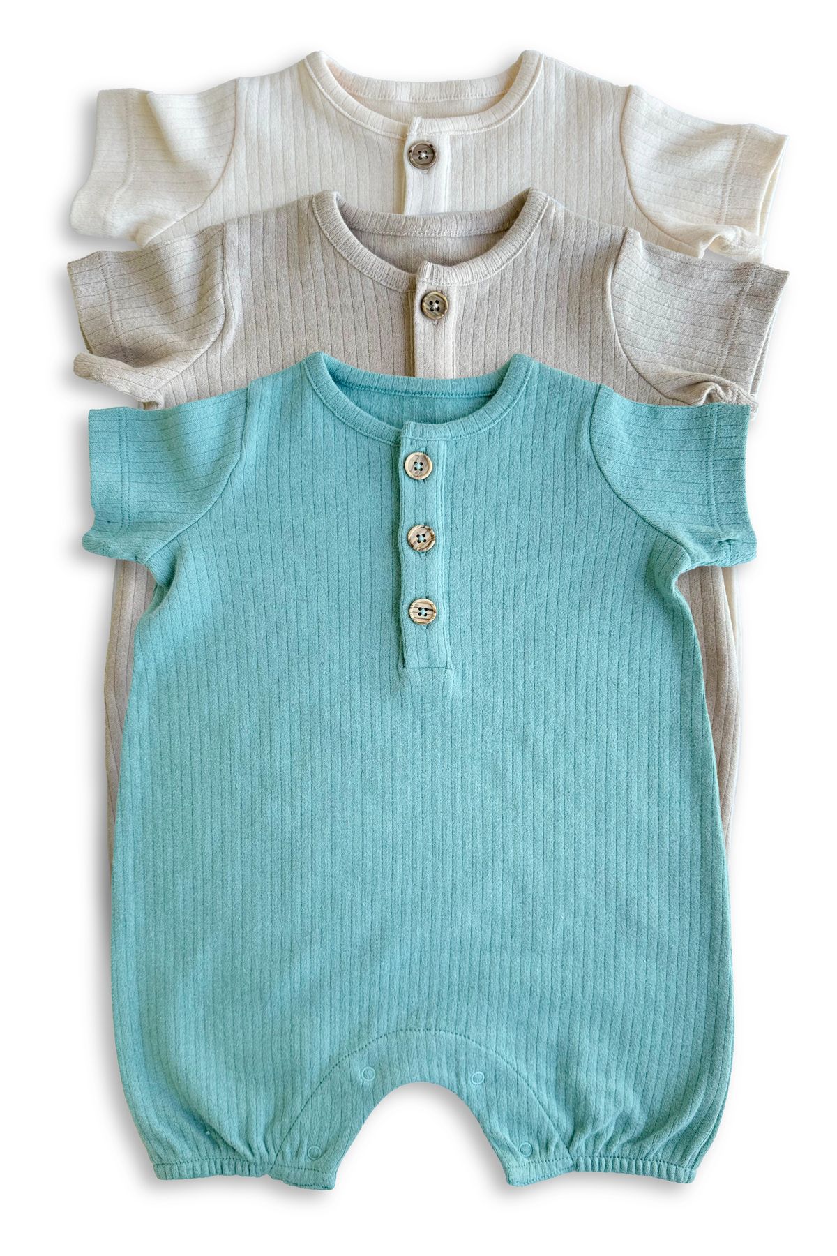 Rany Baby Kids Rito Unisex 3 Parça Kısa Kollu Alt Değiştirme Çıtçıtlı - Bebek Bodysuit Zıbın Seti