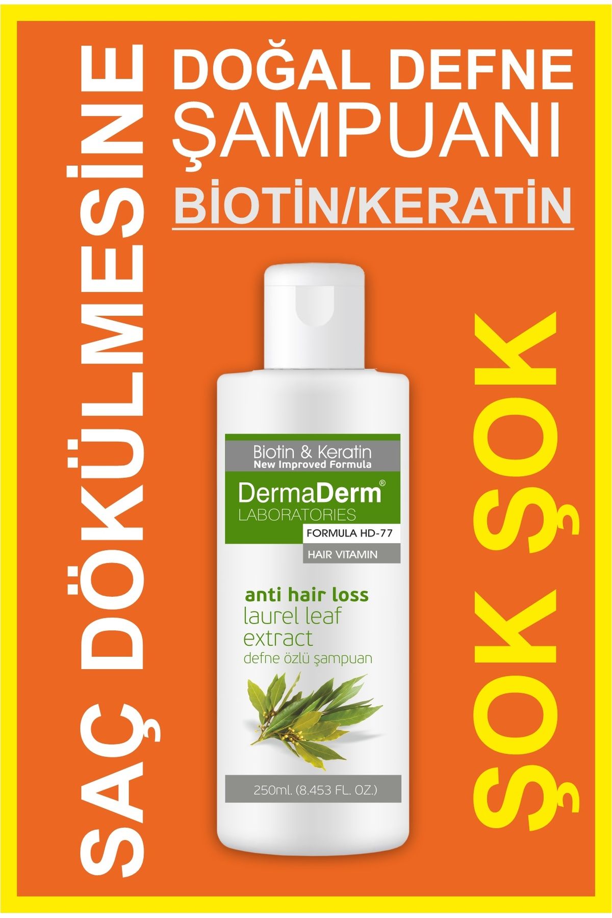 DermaDerm Biotin Ve Keratin Saç Dökülmesine Karşı Hızlı Sac Uzatan Onarıcı Besleyici Şampuan