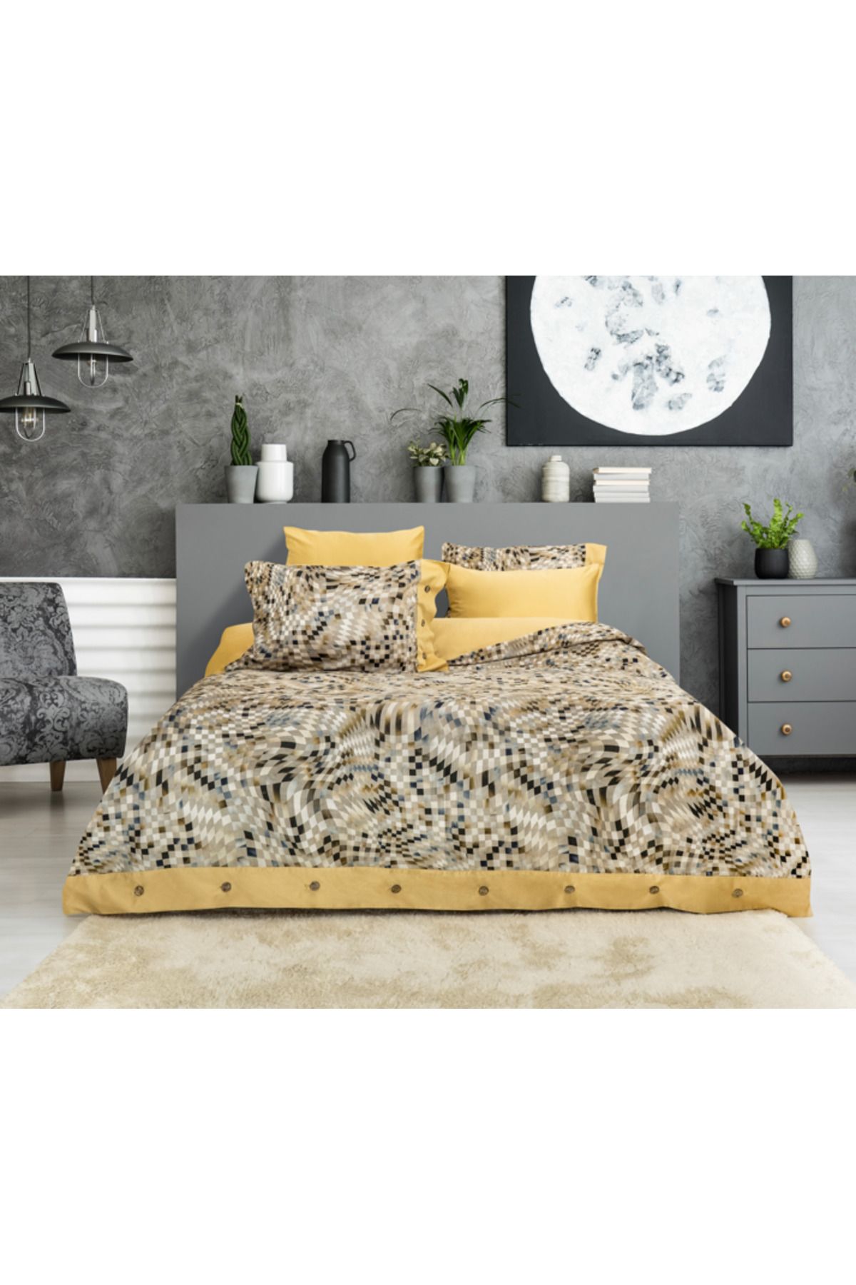 NETAVANTAJ Nijuu Home Private Series Marilia Sun 60S Cotton Yarn Çift Kişilik Nevresim Takımı