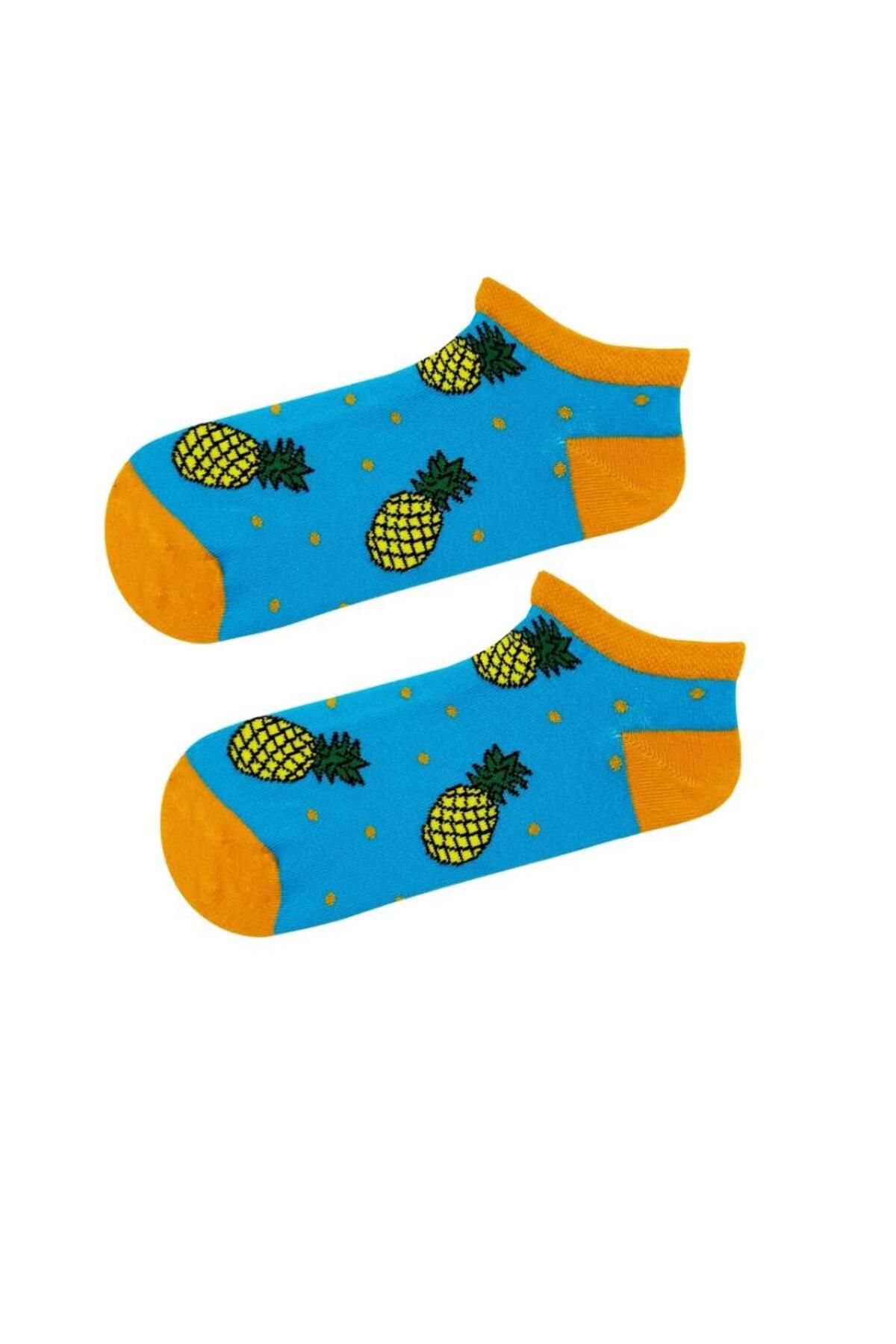 çorapmatik Ananas Desenli Patik Çorap