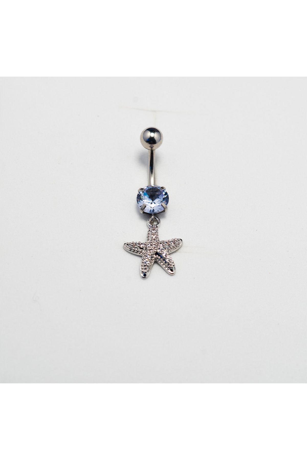Piercing by Sever DENİZ YILDIZI SALLANTILI CERRAHİ ÇELİK GÖBEK BELLY PIERCING… GÜMÜŞ/SILVER RENKLİ ve ŞEFFAF TAŞLI.