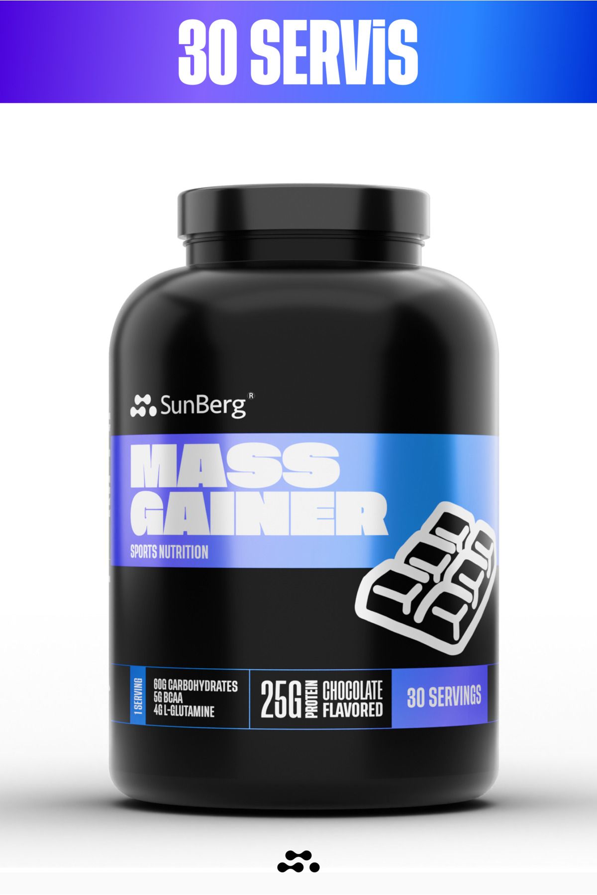 SunBerg Mass Gainer l Çikolata 3000 g - 30 Servis