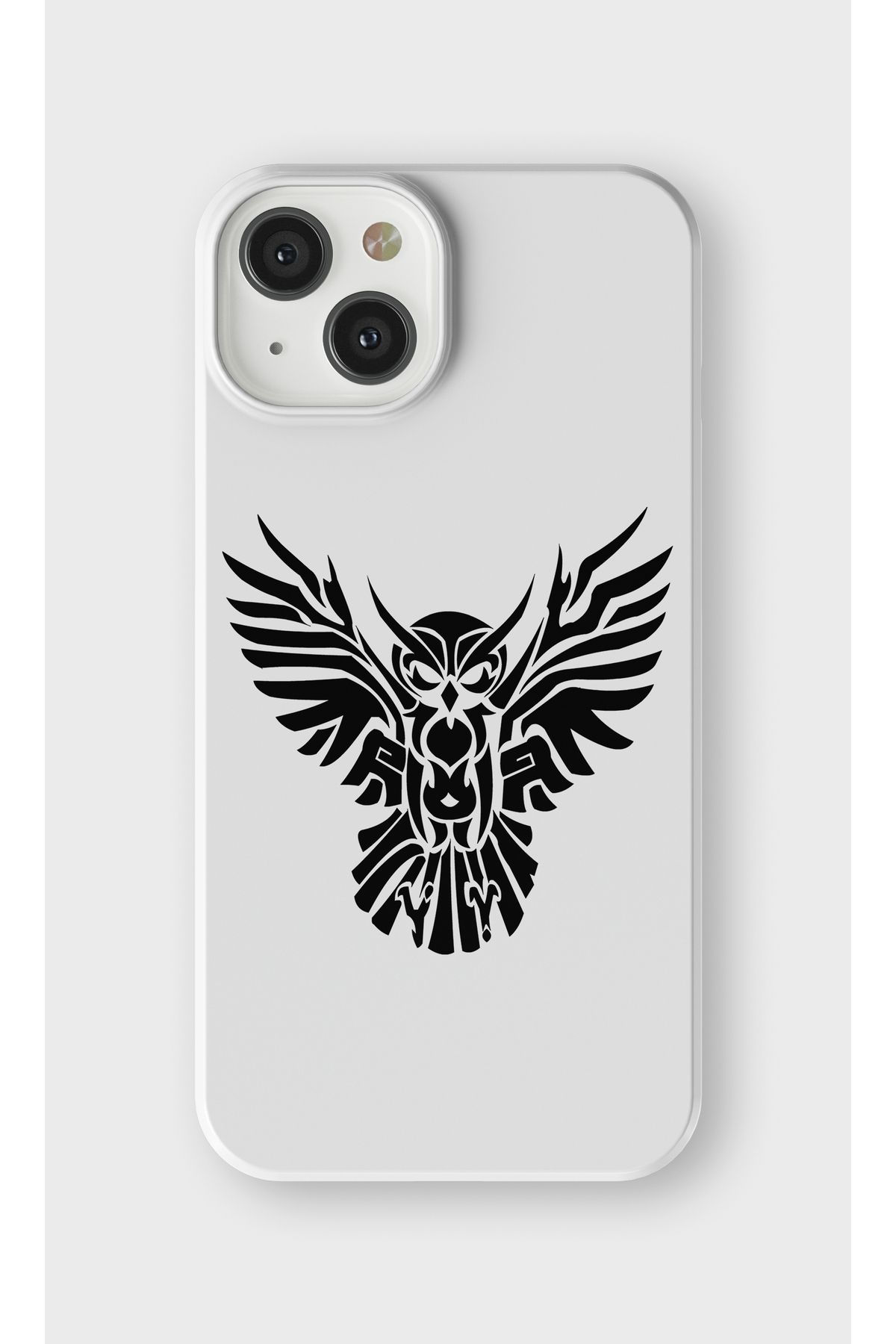 lelia iPhone 12 Mini Uyumlu Baykuş Tasarımlı İçi Kadife Lansman Beyaz Silikon Kılıf