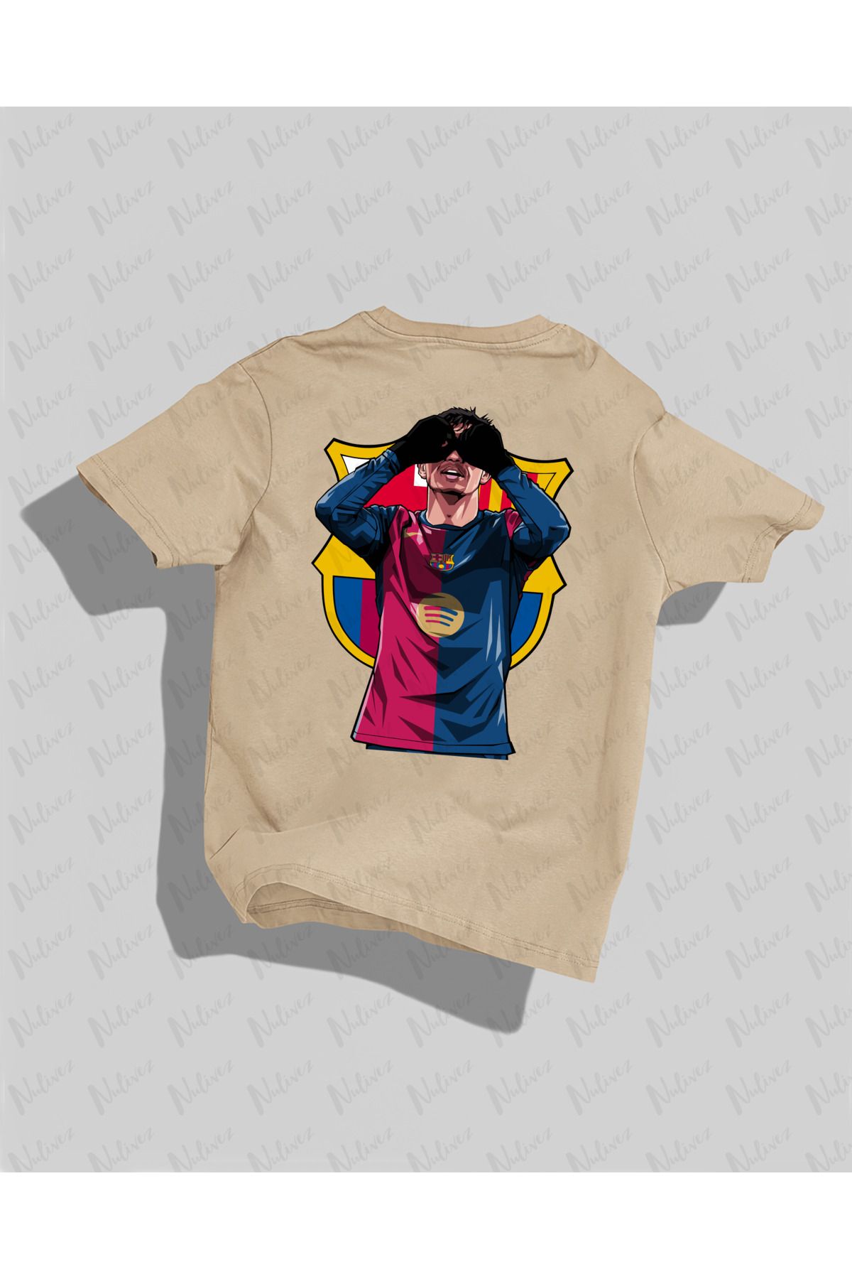 Nulivez Barcelona Tasarımı Baskılı Yüksek Kalite Kompakt Unisex Oversize T-Shirt