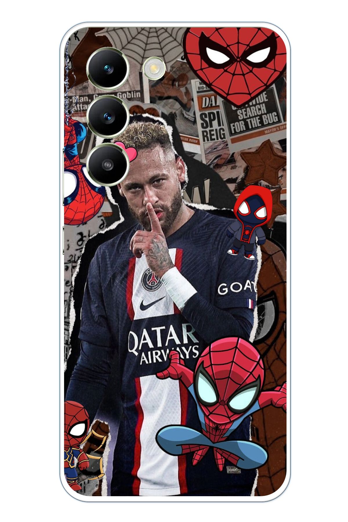 TechTree Vivo V30 Lite Uyumlu Neymar PSG Şeffaf Silikon Kılıf