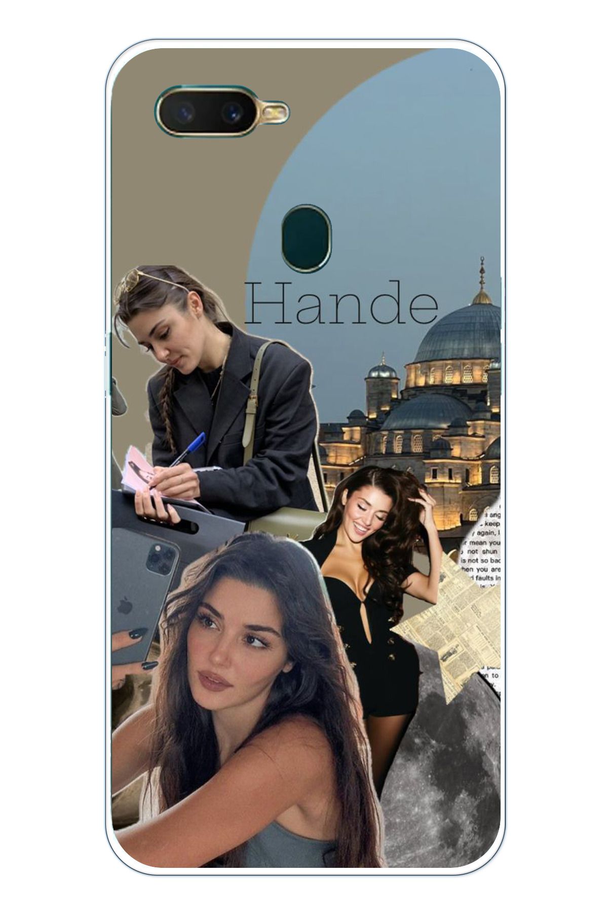 TechTree Oppo A5S- AX7 - A12 Uyumlu Hande Erçel Şeffaf Silikon Kılıf