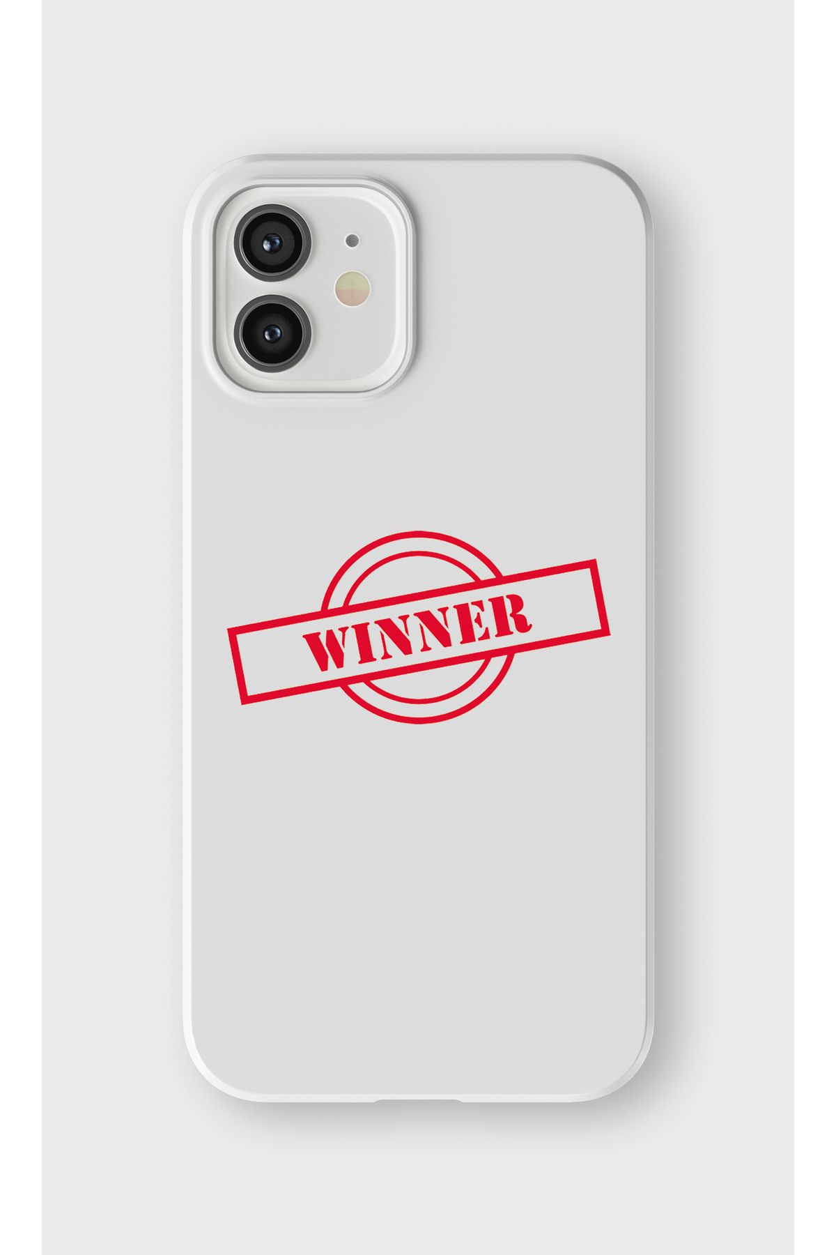lelia iPhone 12 Uyumlu Winner Tasarımlı İçi Kadife Lansman Beyaz Silikon Kılıf