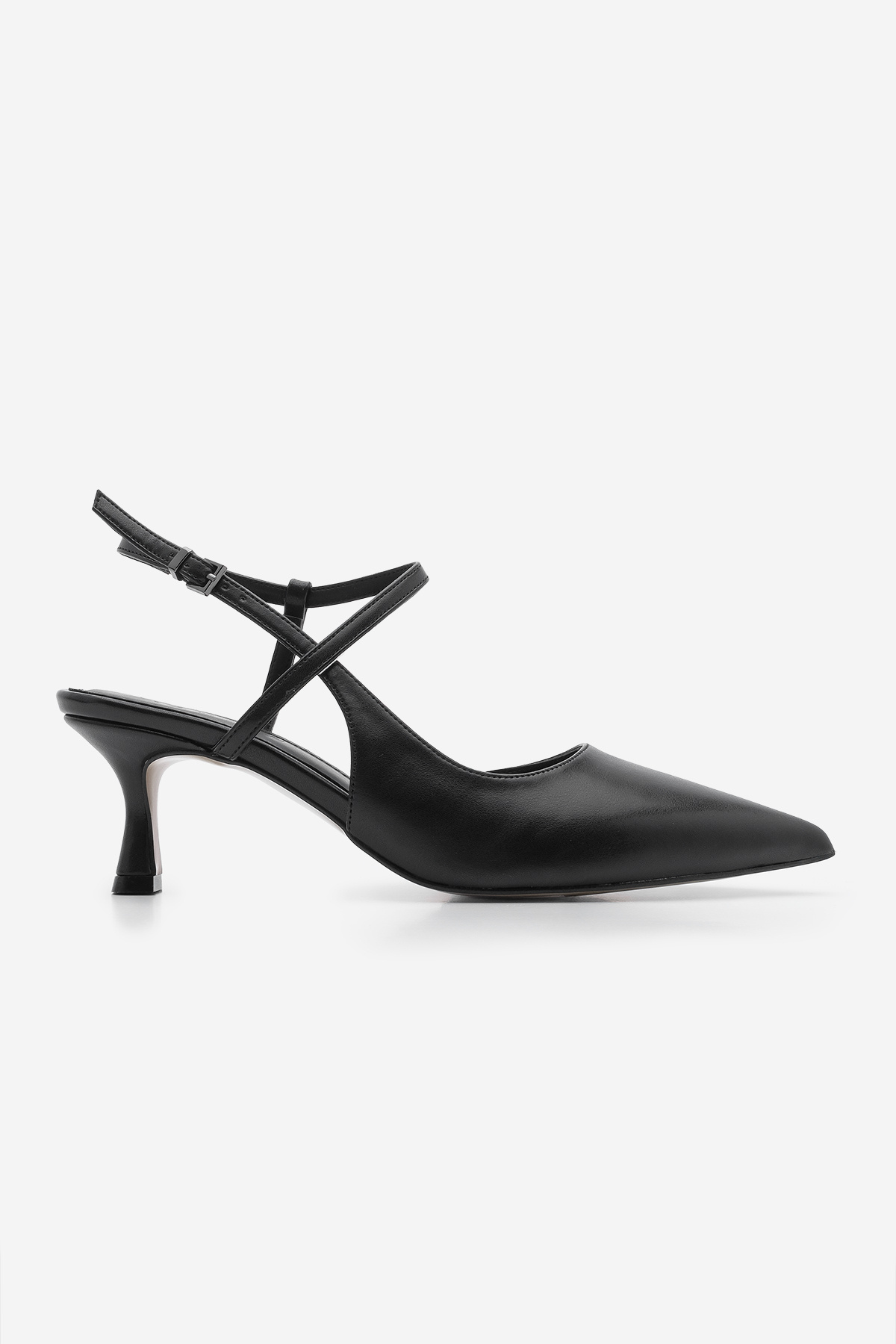 Marjin-Black Livam Stiletto - Open Back Heels with Pointed Toe and Straps 3