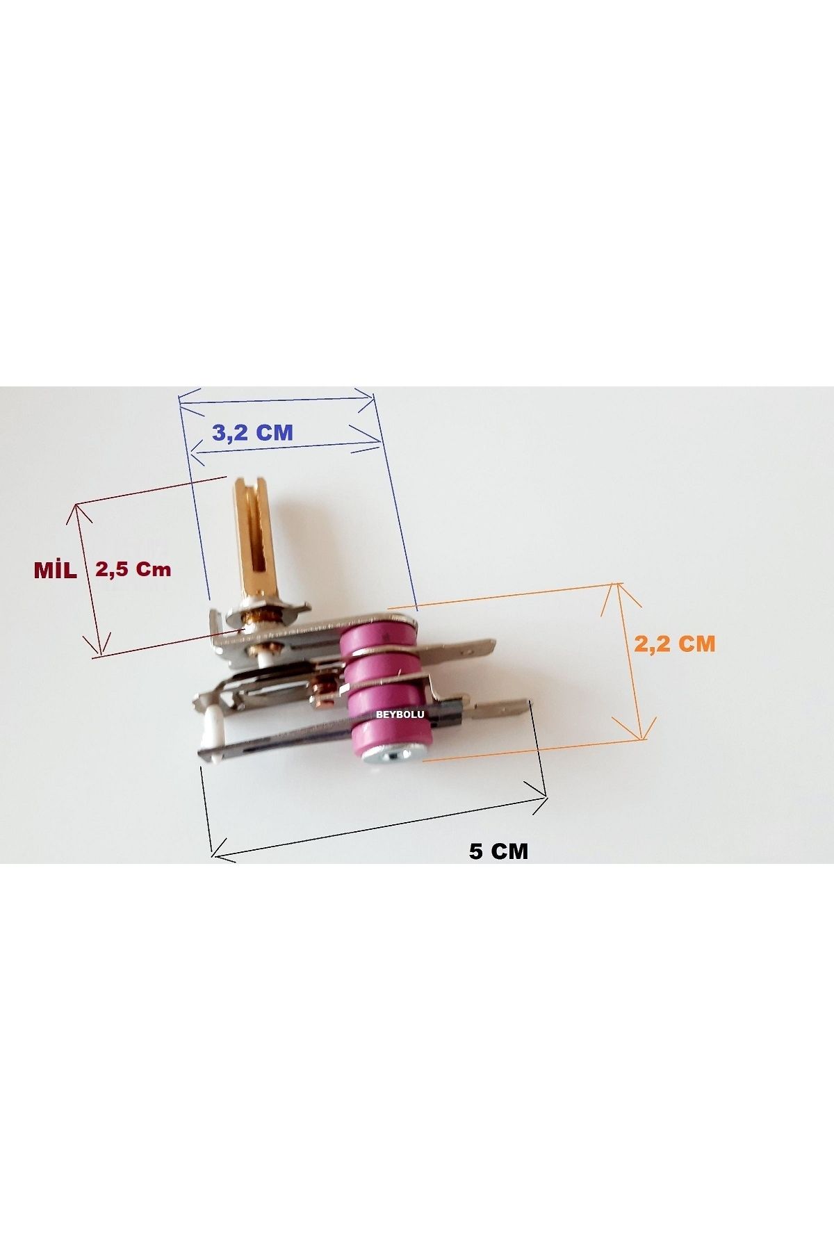 FullYedek Elektrik Sobası Termostat , 4 Taşlı Mil Uzunluğu 2,5 cm 10 Amper Ayar Otomatiği