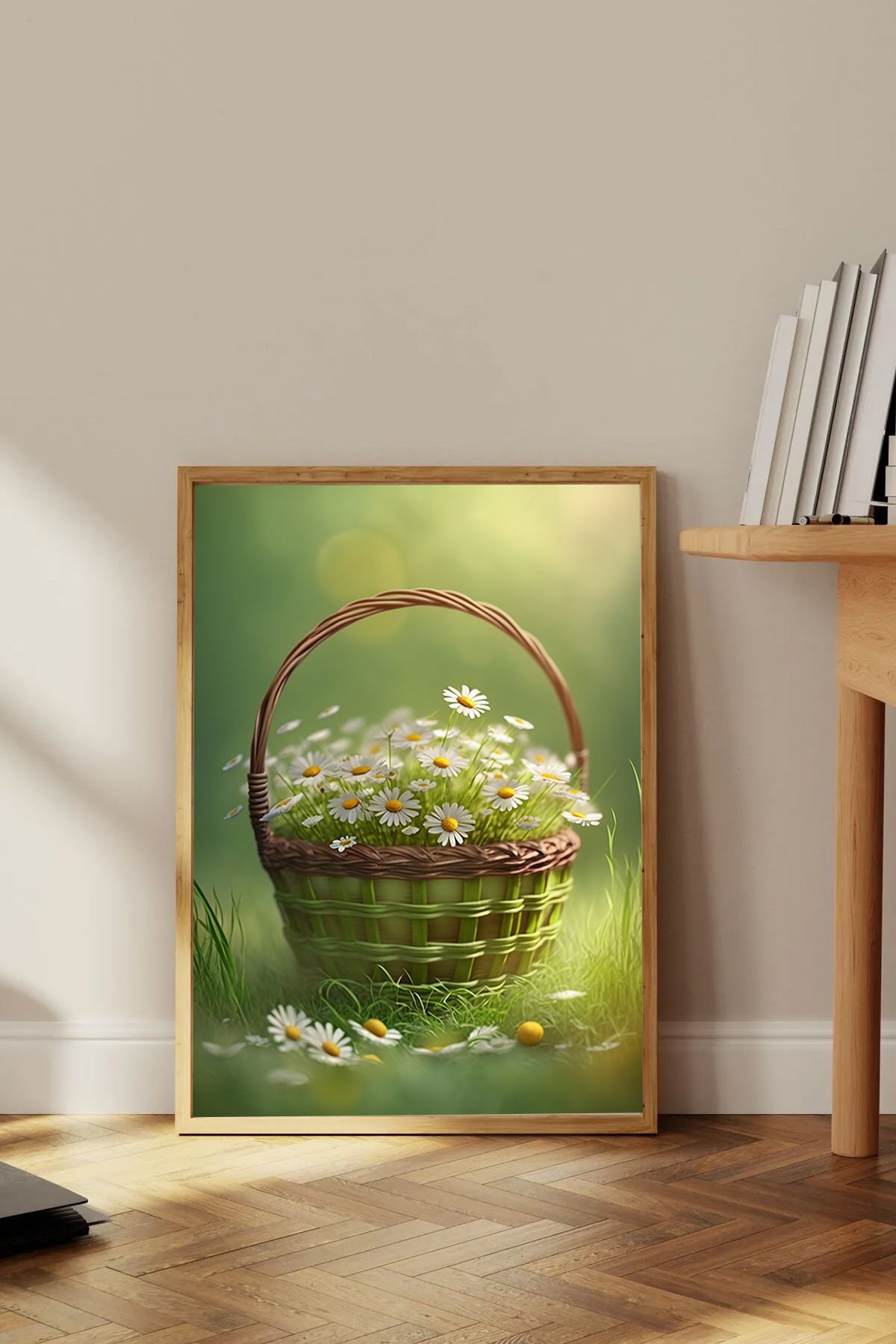 Dekorsiahome Tek Parça Ahşap Çerçeveli Oturma Odası Salon Mutfak Tablo TK0371