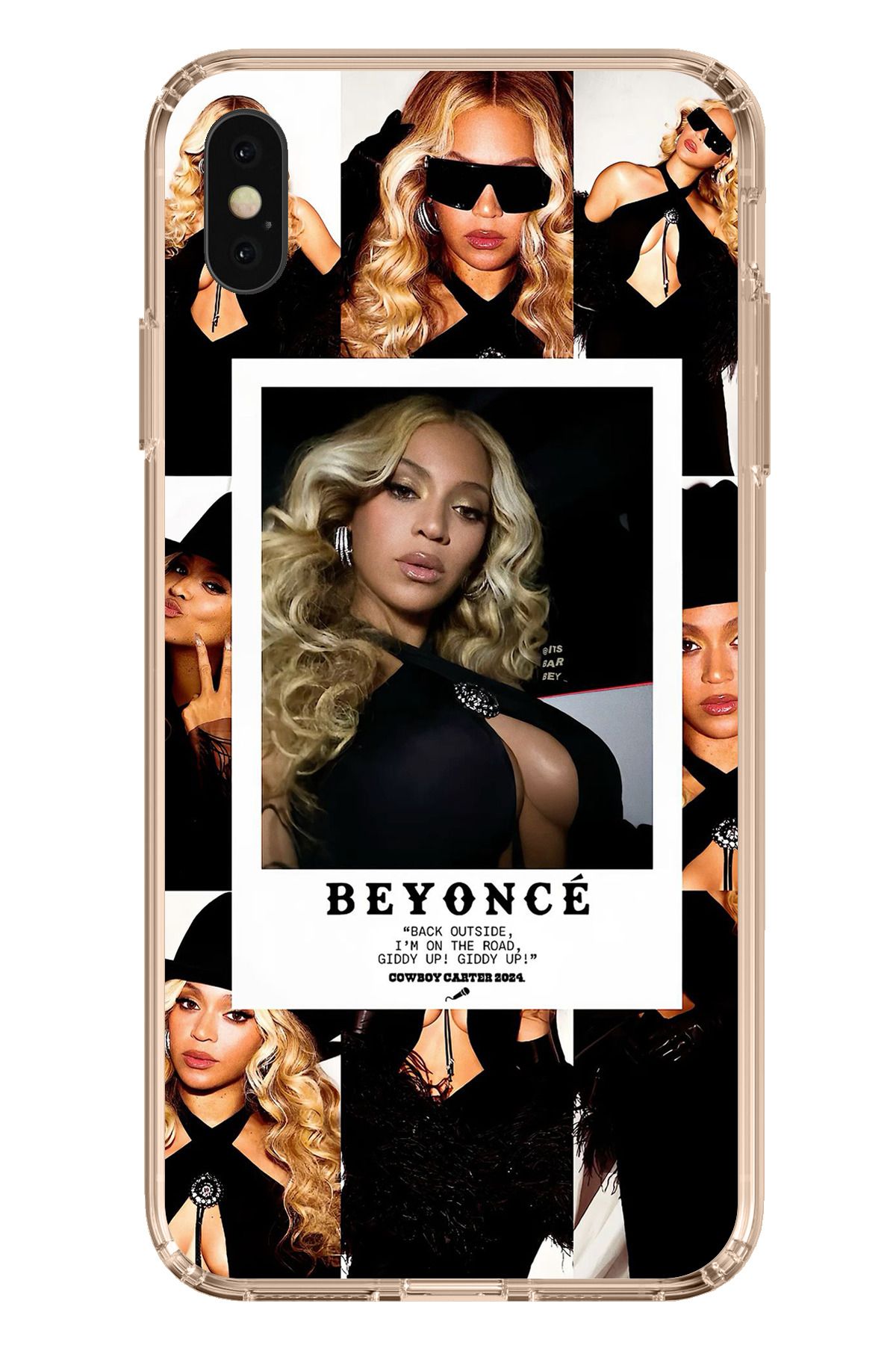 TechTree iPhone XS MAX Uyumlu Beyonce Fotoğraflar Şeffaf Silikon Kılıf